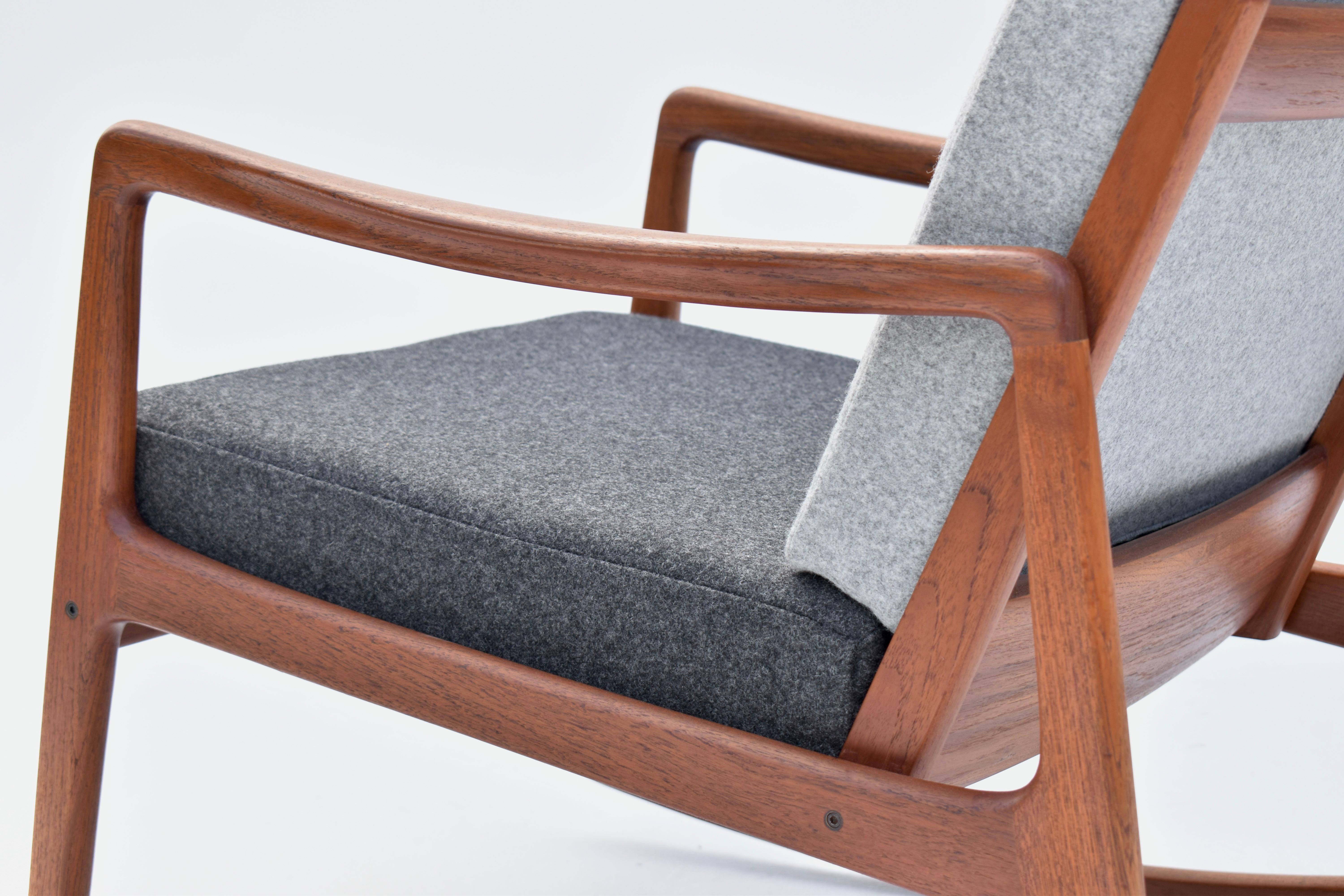 Mid Century Danish Ole Wanscher Model 120 Teak Rocking Chair For France & Son 2