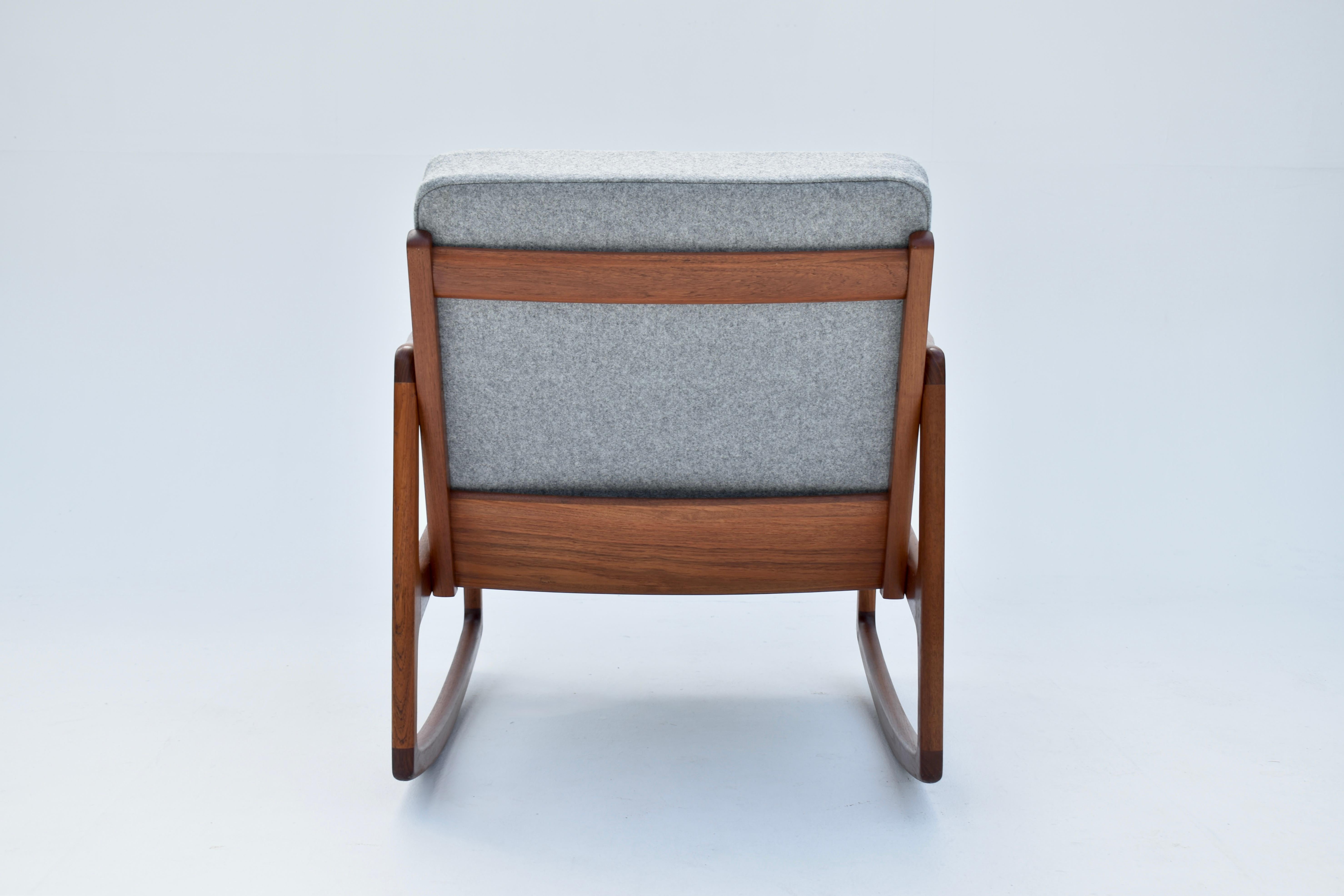 Mid Century Danish Ole Wanscher Model 120 Teak Rocking Chair For France & Son 4