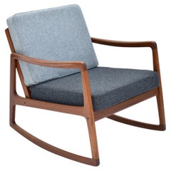 Mid Century Danish Ole Wanscher Model 120 Teak Rocking Chair For France & Son