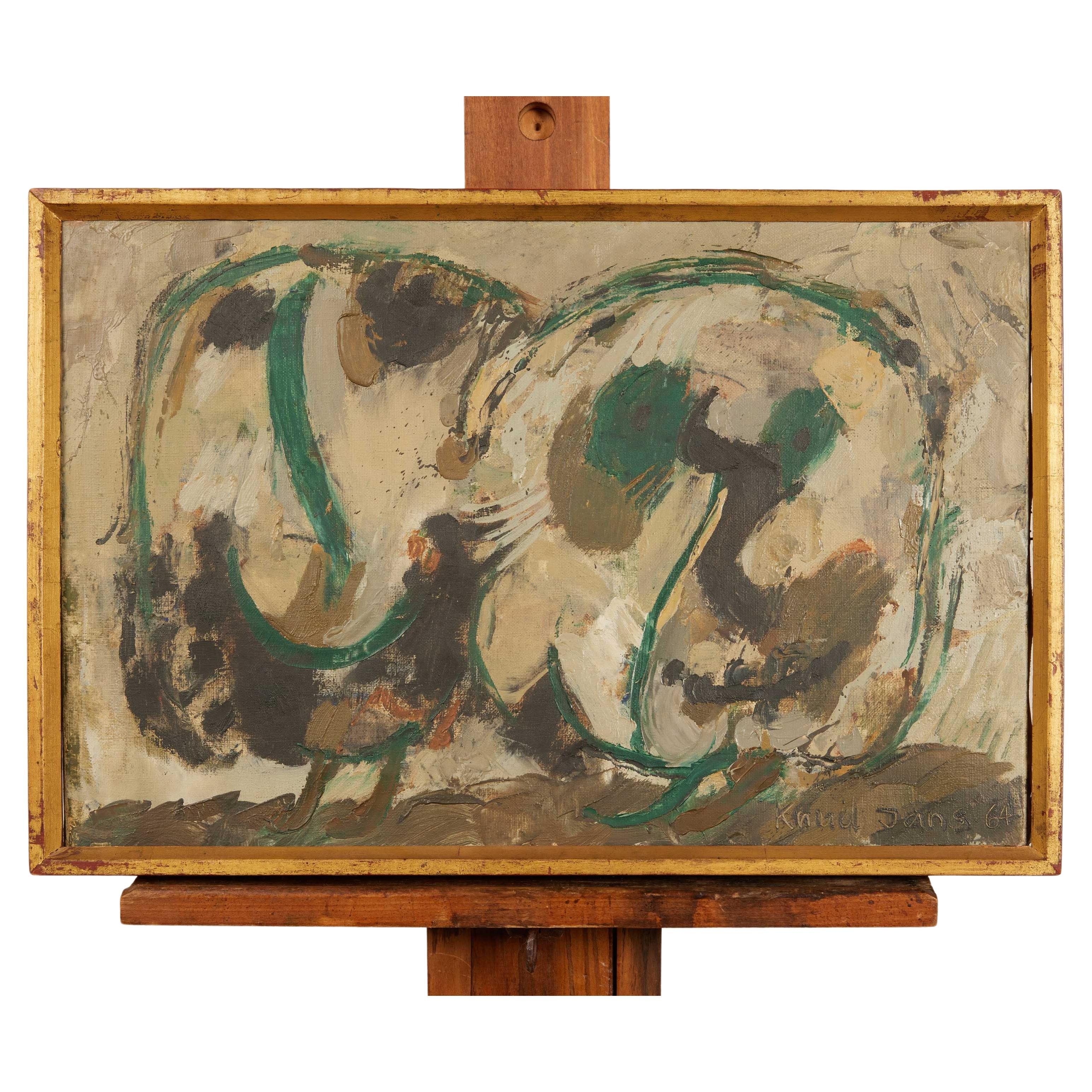 Mid Century Modern Danish Painting by Knud Jans (1916-1985) For Sale