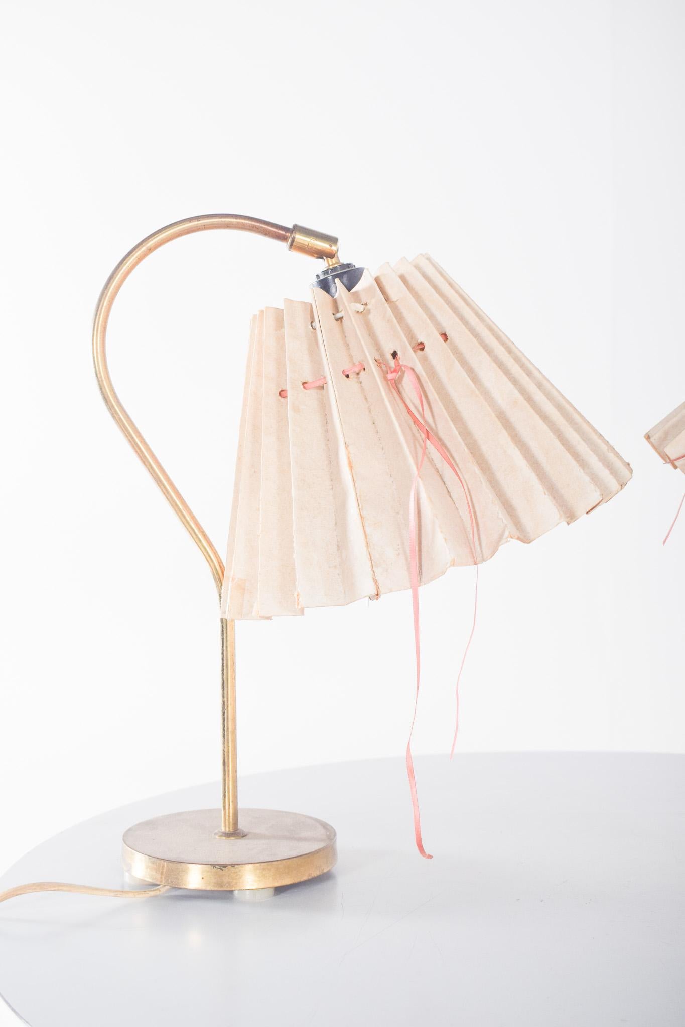 Mid-Century Modern Mid-Century Danish Pair of Metal Table Lamps For Sale