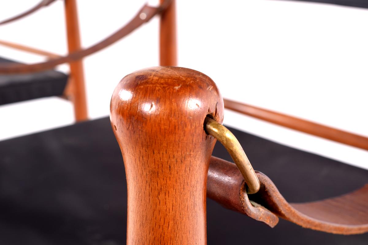 Mid-20th Century Mid Century Danish Pair of Safari Chair by Farstrup Stolen