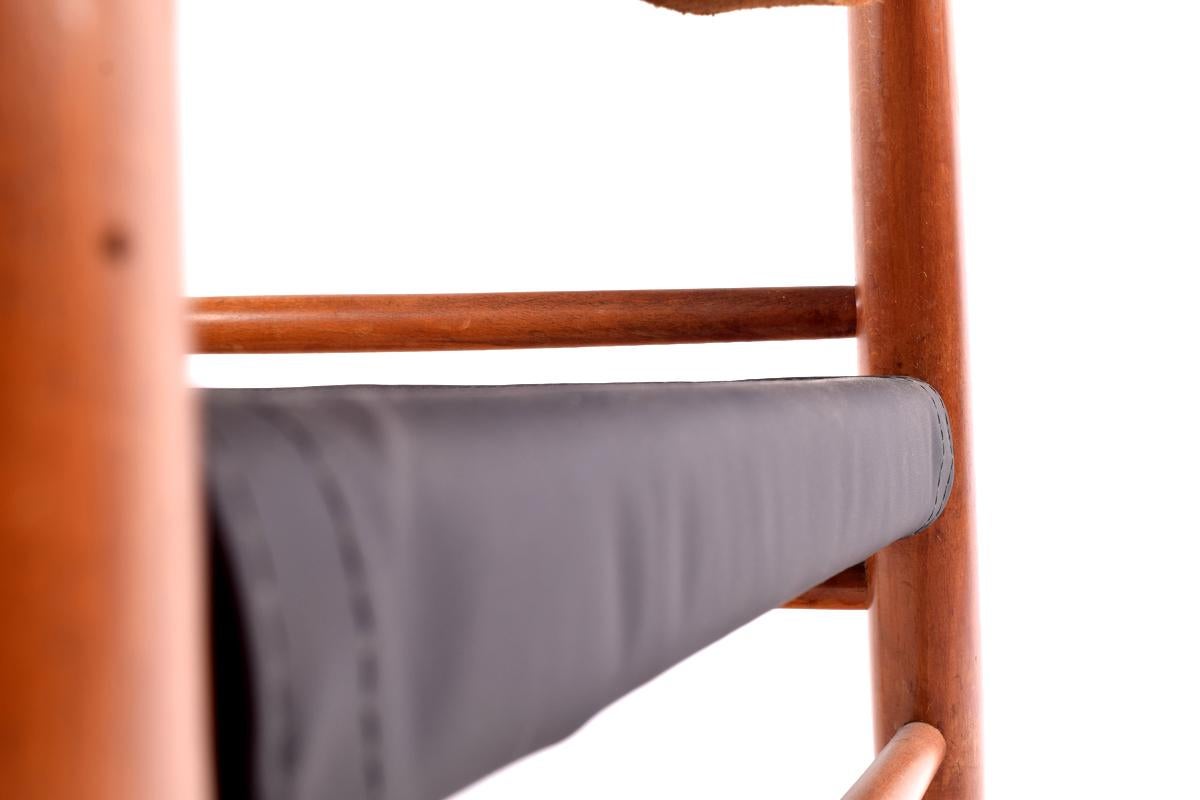 Leather Mid Century Danish Pair of Safari Chair by Farstrup Stolen