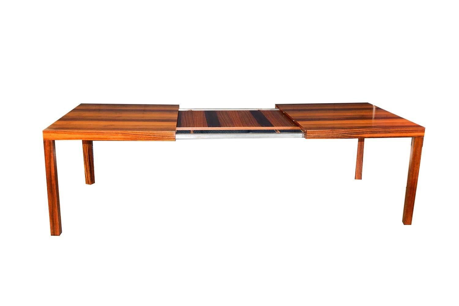 Midcentury Danish Parsons Dining Table Dyrlund Denmark Tri-Wood In Good Condition For Sale In Baltimore, MD