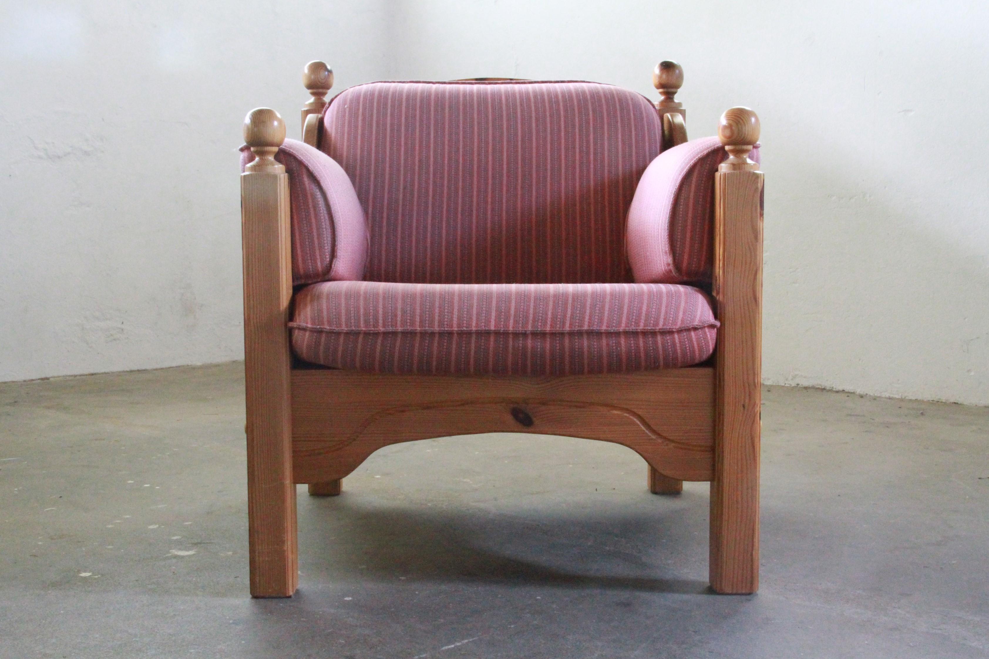 Mid-Century Danish Pine Lounge Chair, 1970s For Sale 6