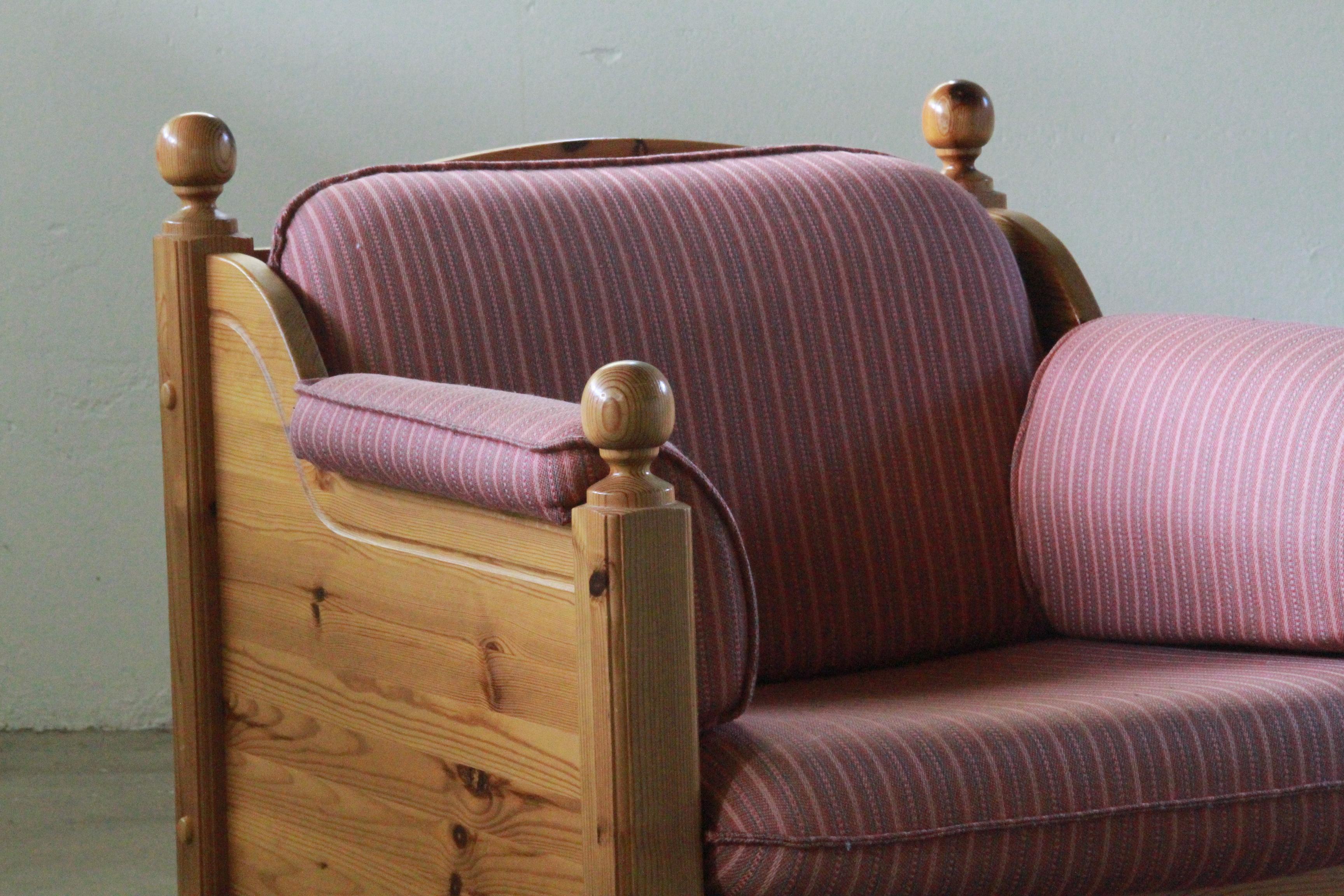 Mid-Century Modern Mid-Century Danish Pine Lounge Chair, 1970s For Sale