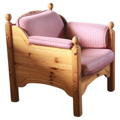 Mid-Century Danish Pine Lounge Chair, 1970s