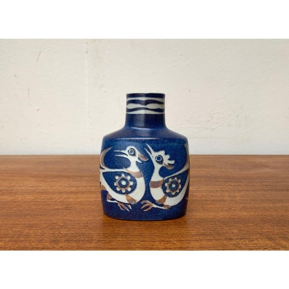 Mid-Century Danish Porcelain Baca Line Vase with Bird Design by Nils, 1960s For Sale 1
