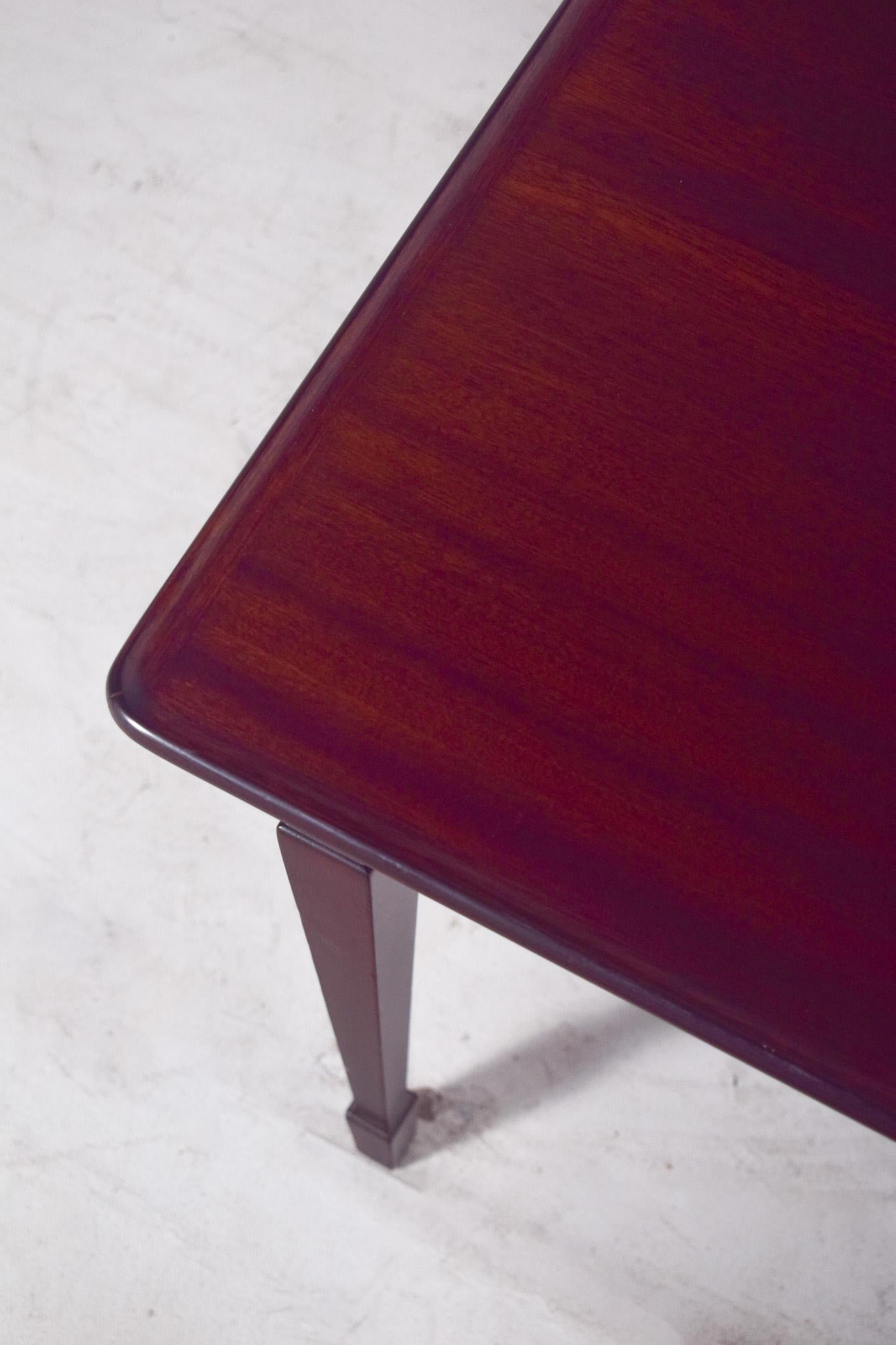 Mahogany Mid-Century Danish Rectangular Side Table in Dark Wood For Sale