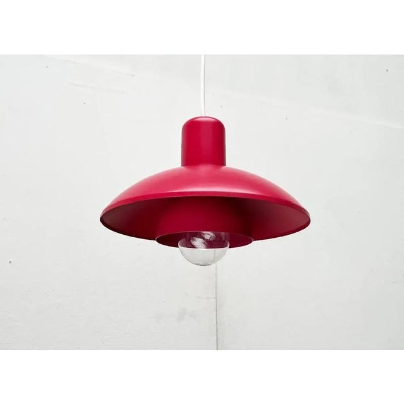 Metallo Lampada a sospensione danese rossa Model 728 di Horn, metà secolo, 1960 in vendita