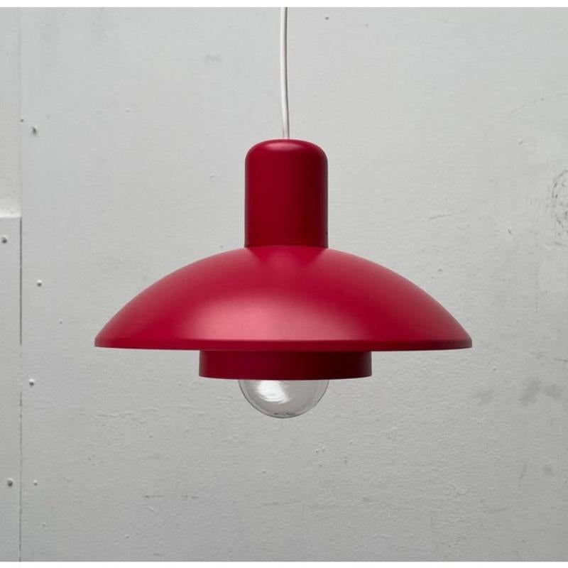Lampada a sospensione danese rossa Model 728 di Horn, metà secolo, 1960 in vendita 2