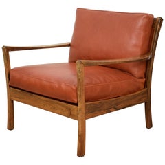 Midcentury Danish Rosewood and Cognac Leather Lounge Chair / Armchair, 1960
