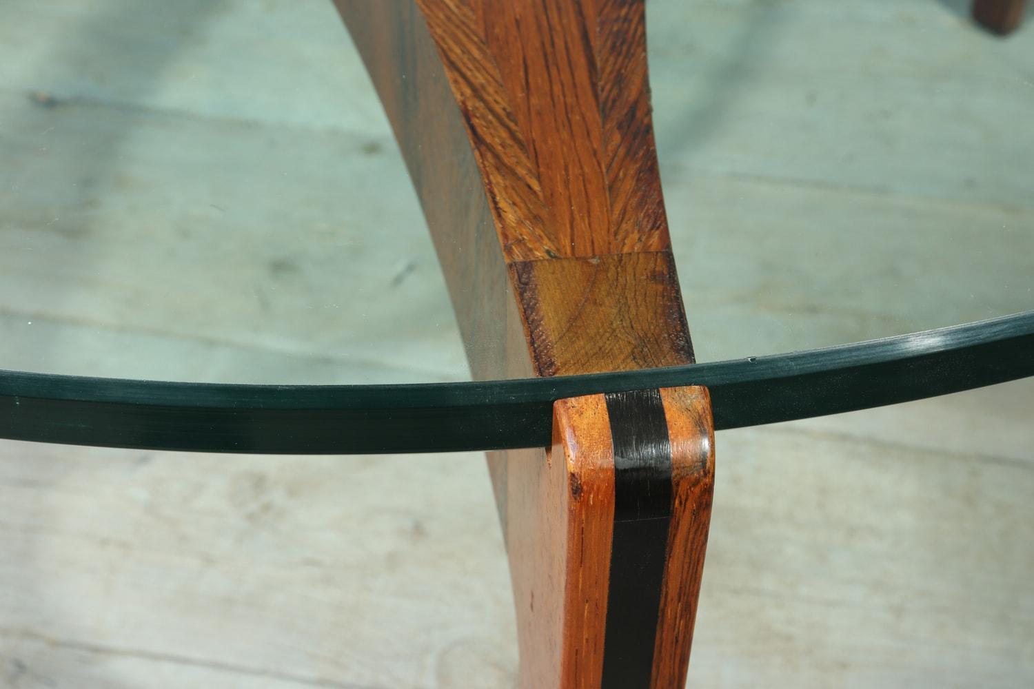 Mid-20th Century Midcentury Danish Rosewood and Glass Circular Coffee Table by Sven Ellekaer