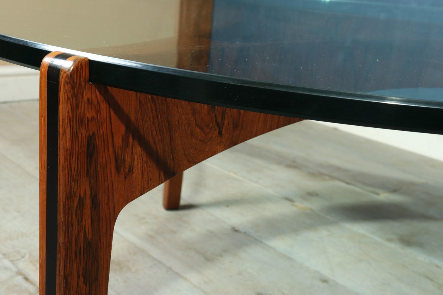 Midcentury Danish Rosewood and Glass Circular Coffee Table by Sven Ellekaer 2