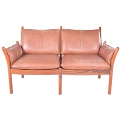 Midcentury Danish Rosewood and Leather Sofa by Illum Wikkelsø for CFC Silkeborg