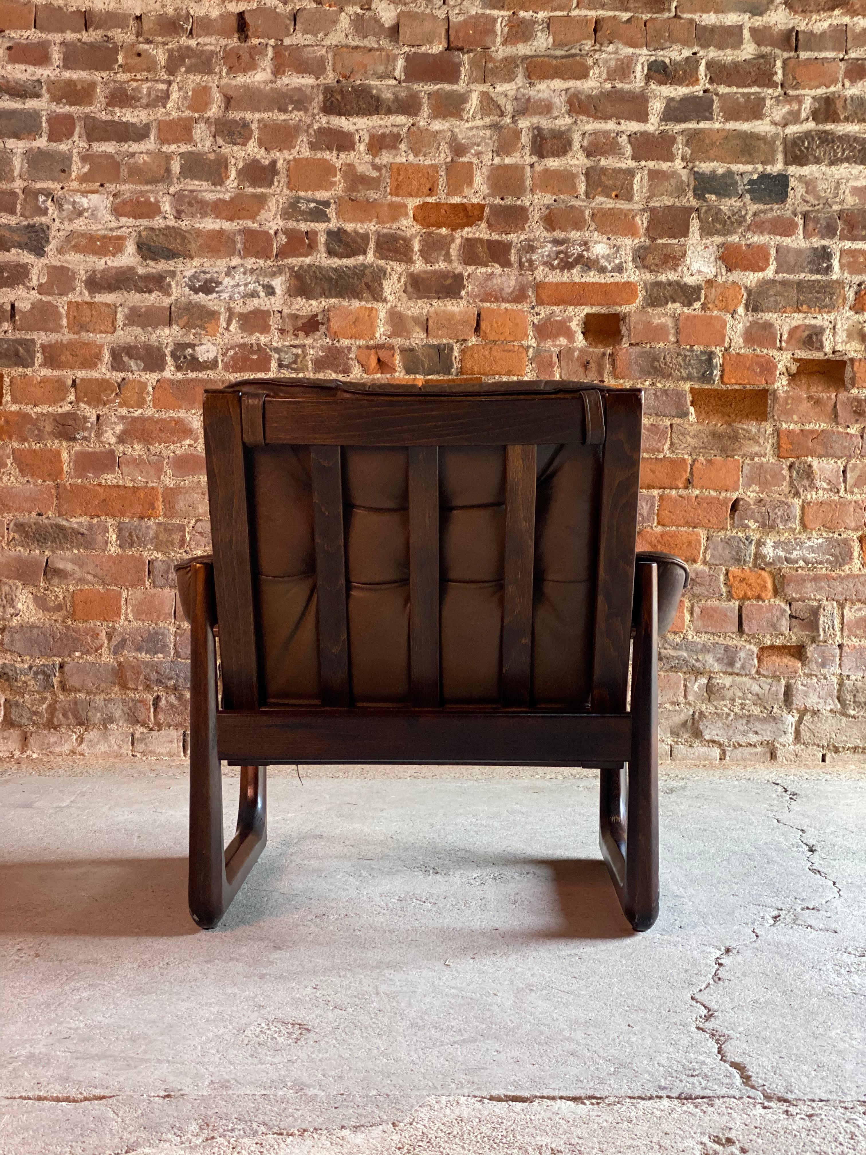 Midcentury Danish Rosewood Armchair with Sled base Rosewood, circa 1970 3