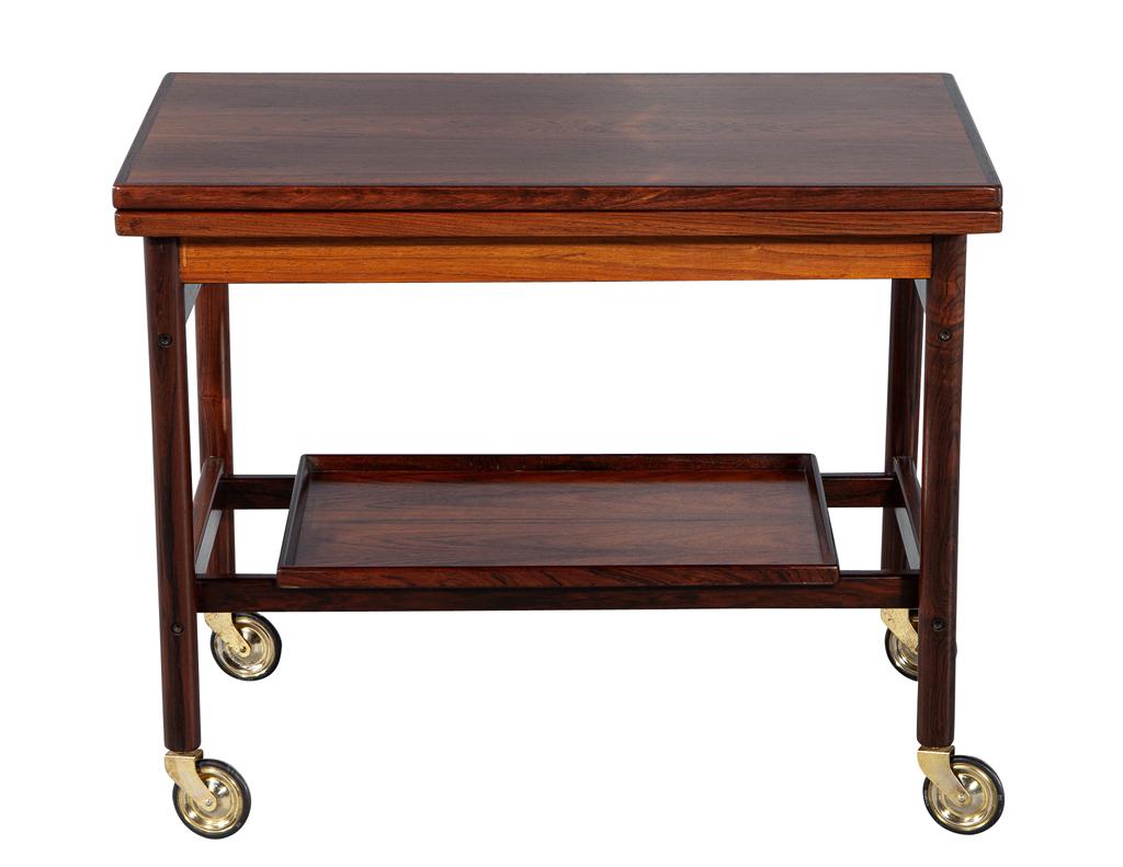 Mid-Century Danish Rosewood Bar Trolley Table by Kurt Østervig for Jason Møbler In Good Condition In North York, ON