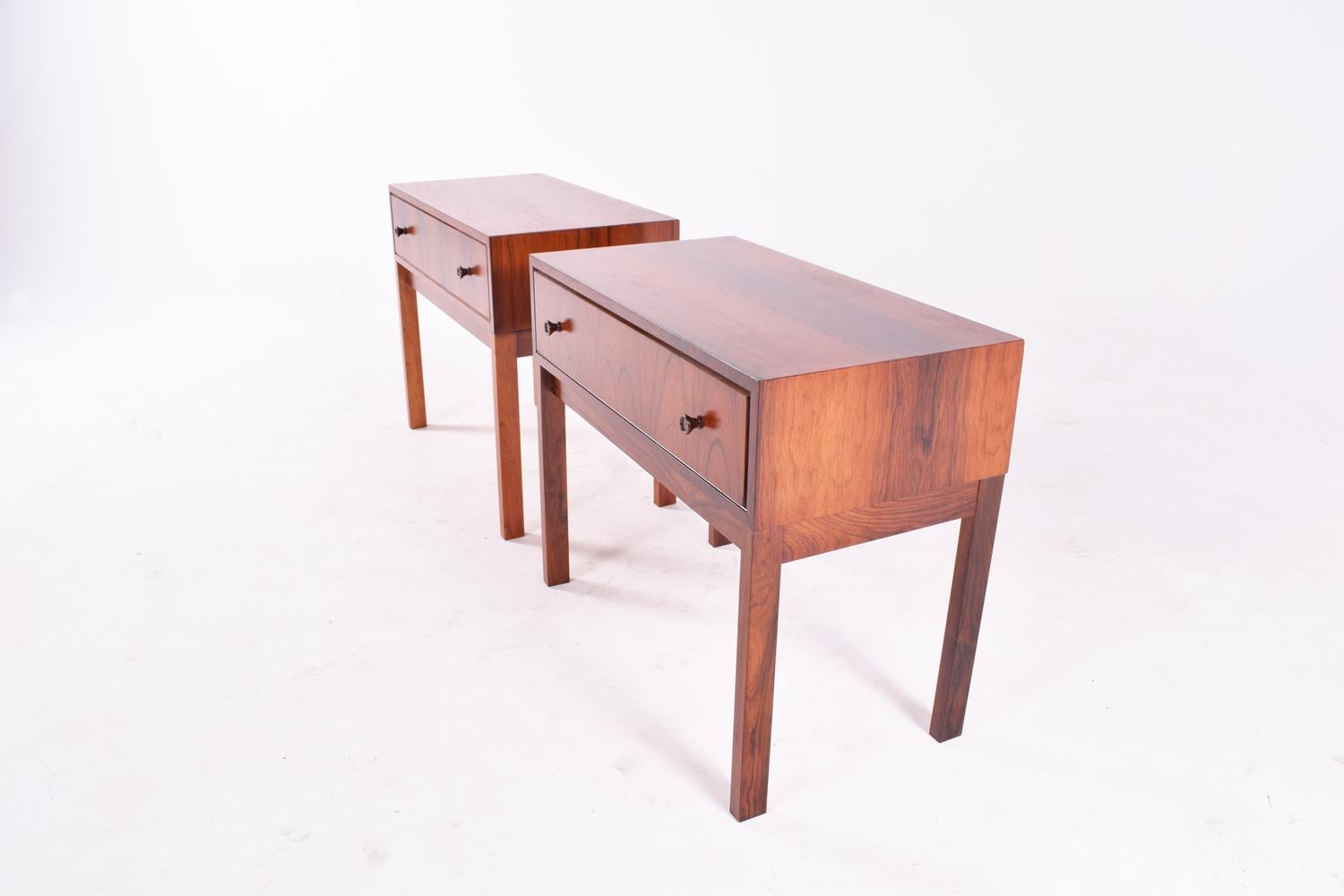 contemporary rosewood bedside tables