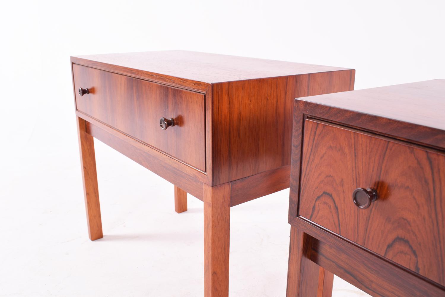 Midcentury Danish Rosewood Bedside Tables 1