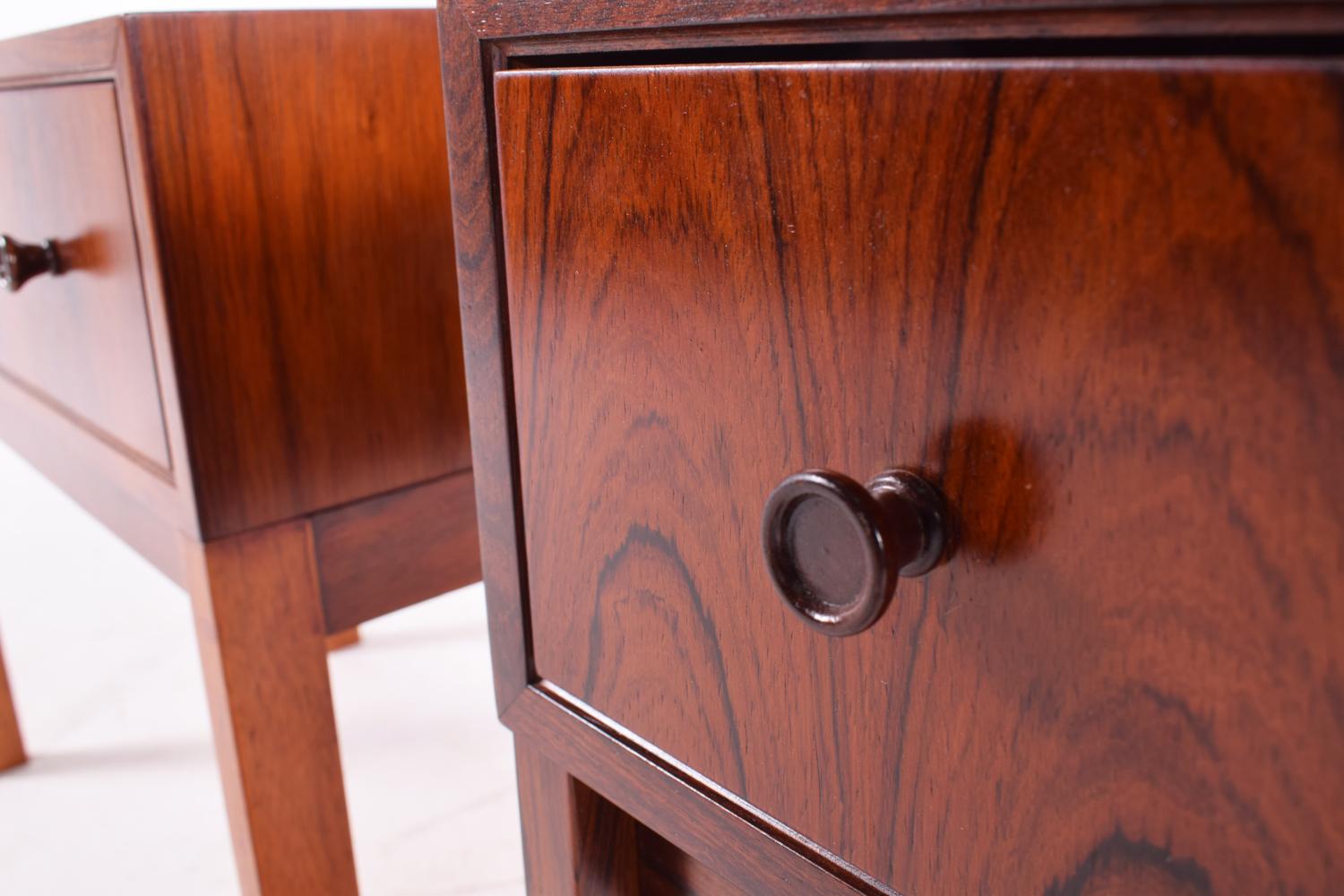 Midcentury Danish Rosewood Bedside Tables 2