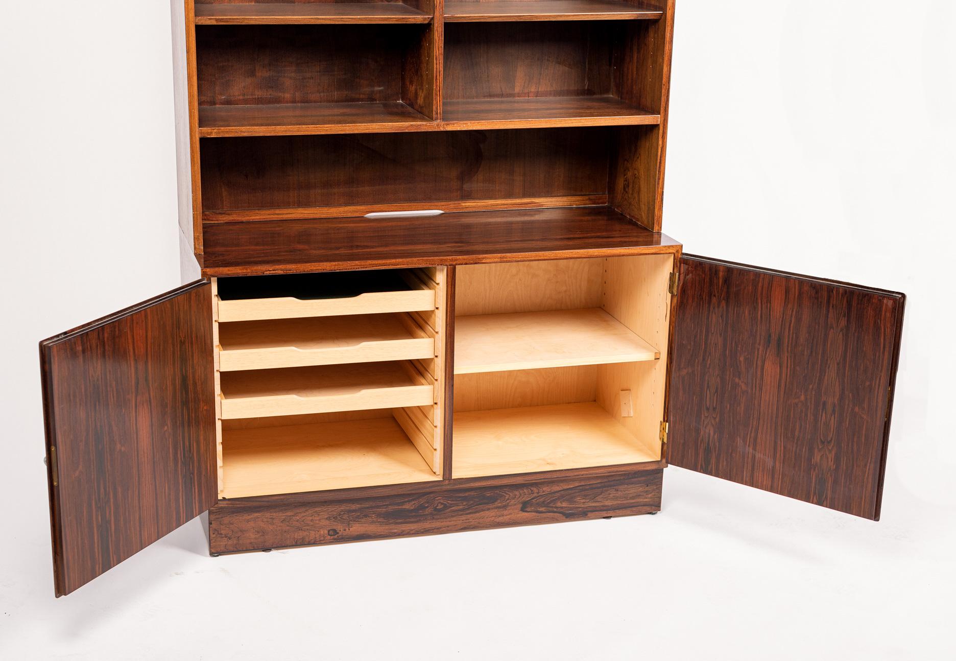 Wood Midcentury Danish Rosewood Bookcase by Carlo Jensen for Hundevad For Sale