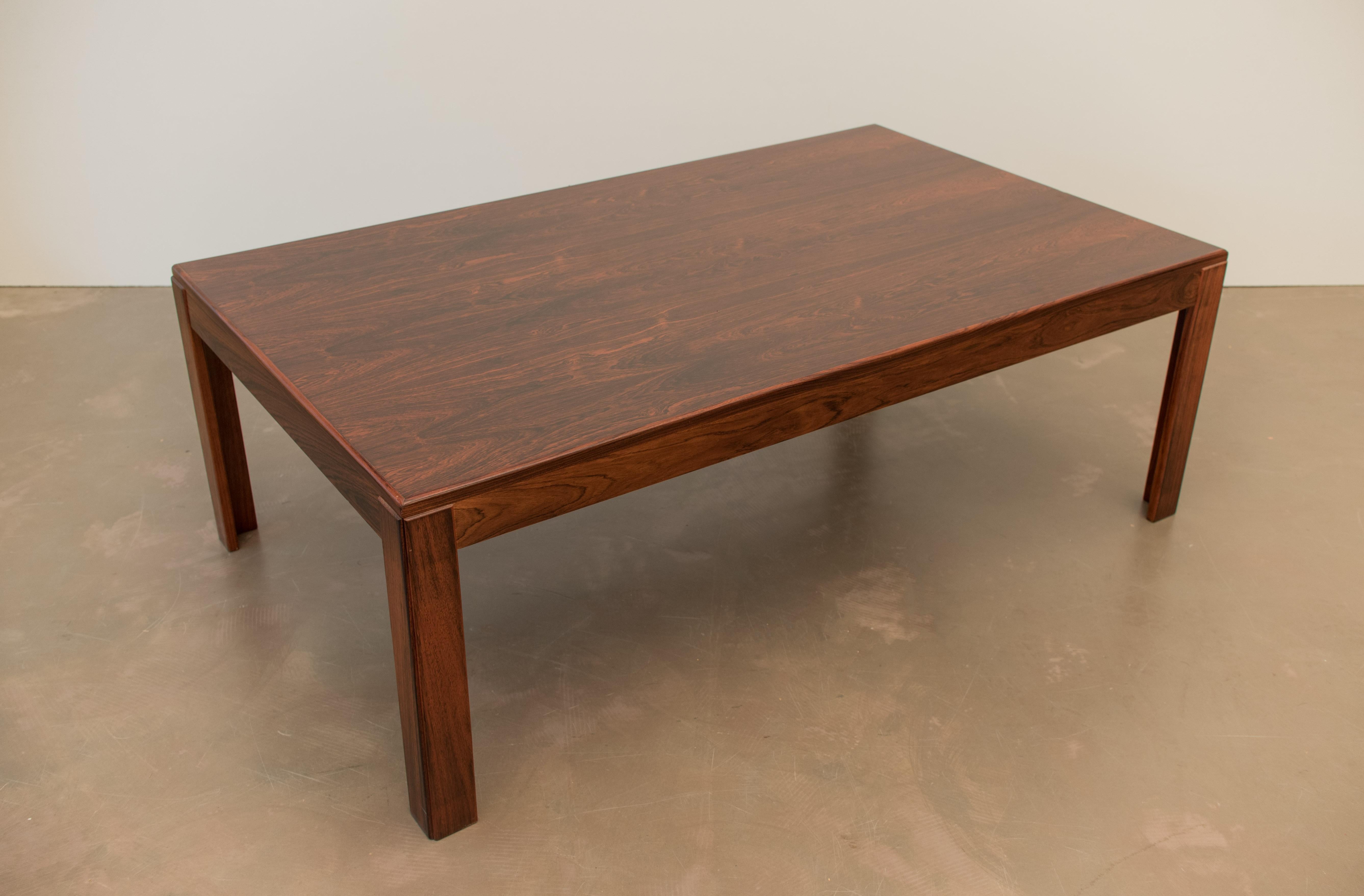 This Danish rosewood center table was produced during the 1960s.