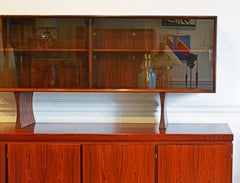 Midcentury Danish Rosewood Credenza and Hutch Cabinet by Skovby Furniture