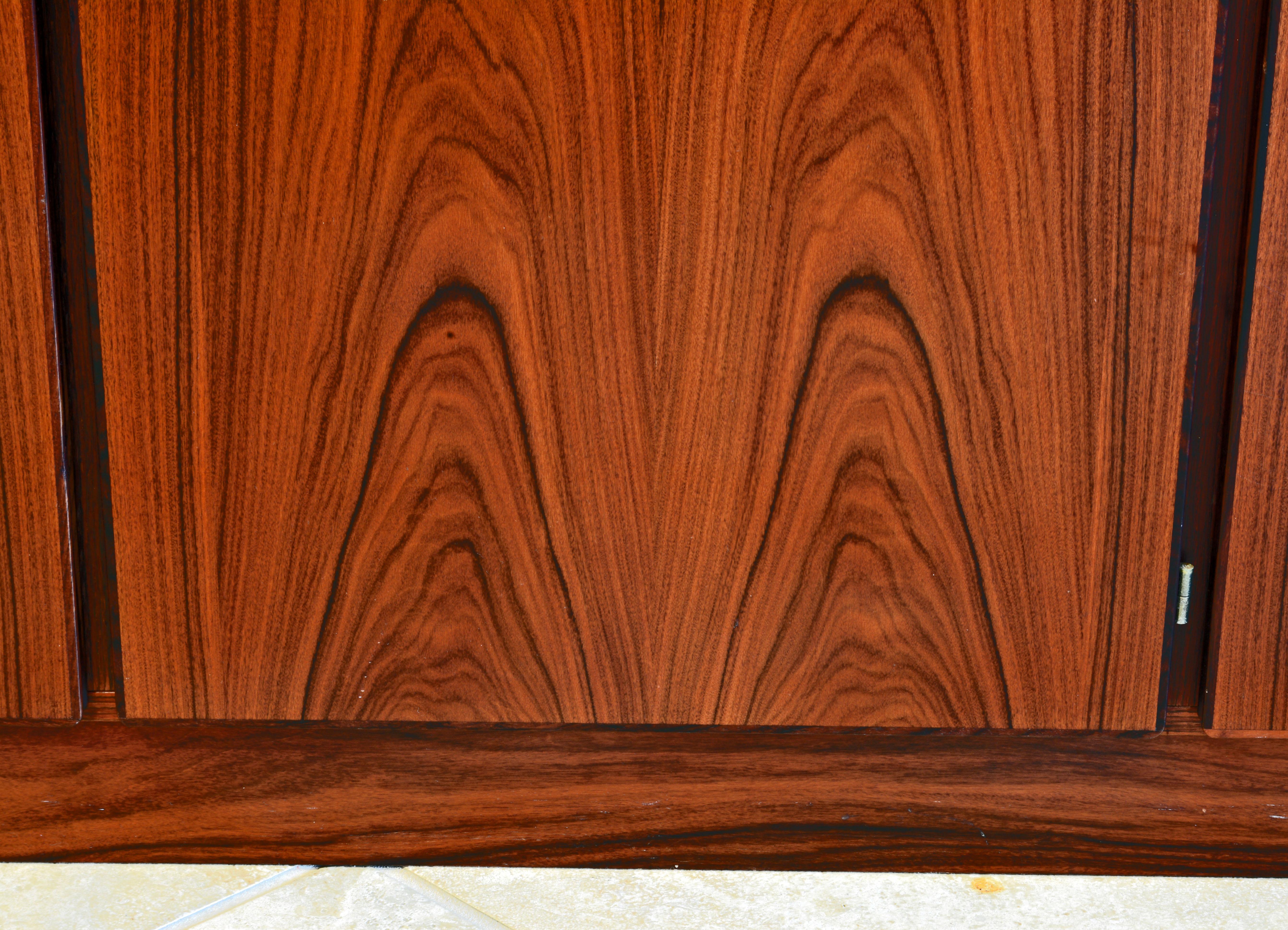 Glass Midcentury Danish Rosewood Credenza and Hutch Cabinet by Skovby Furniture