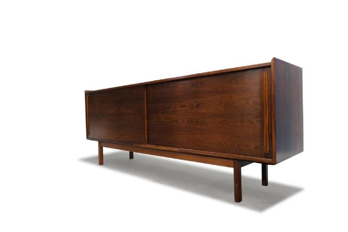 Oiled Mid-century Danish Rosewood Credenza For Sale