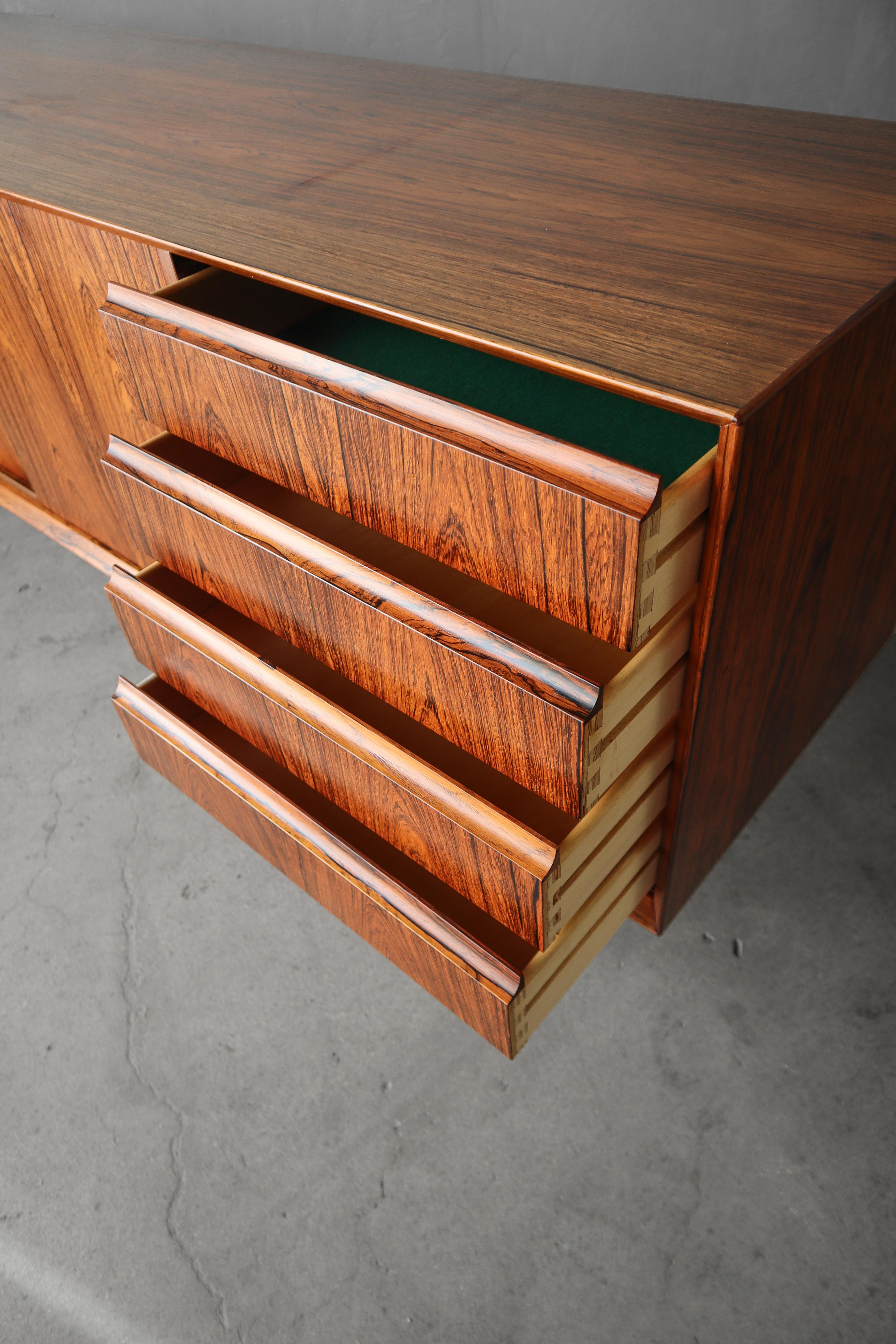 Mid Century Danish Rosewood Credenza with Hutch by Poul Hundevad 5