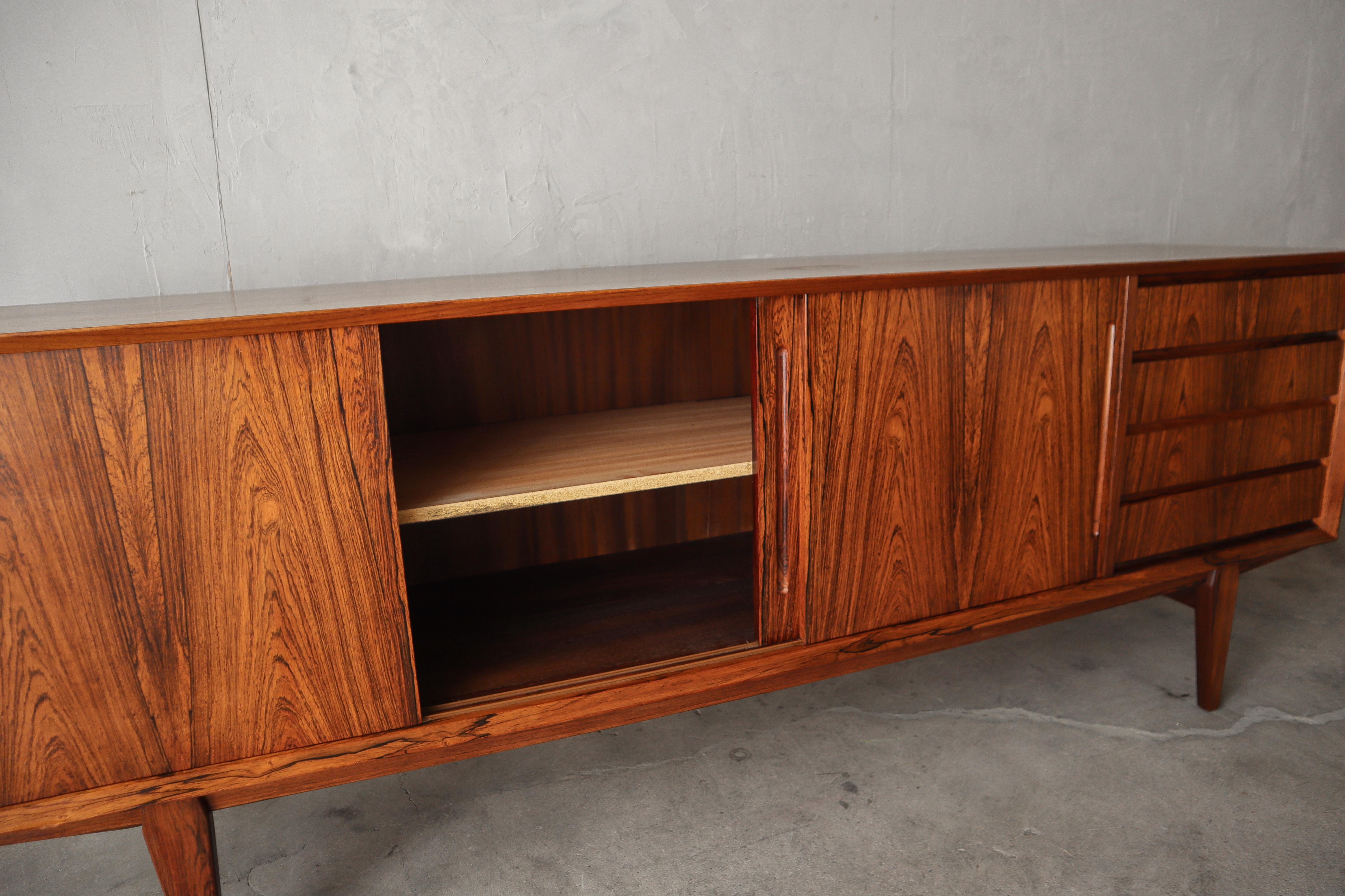 Mid Century Danish Rosewood Credenza with Hutch by Poul Hundevad 6