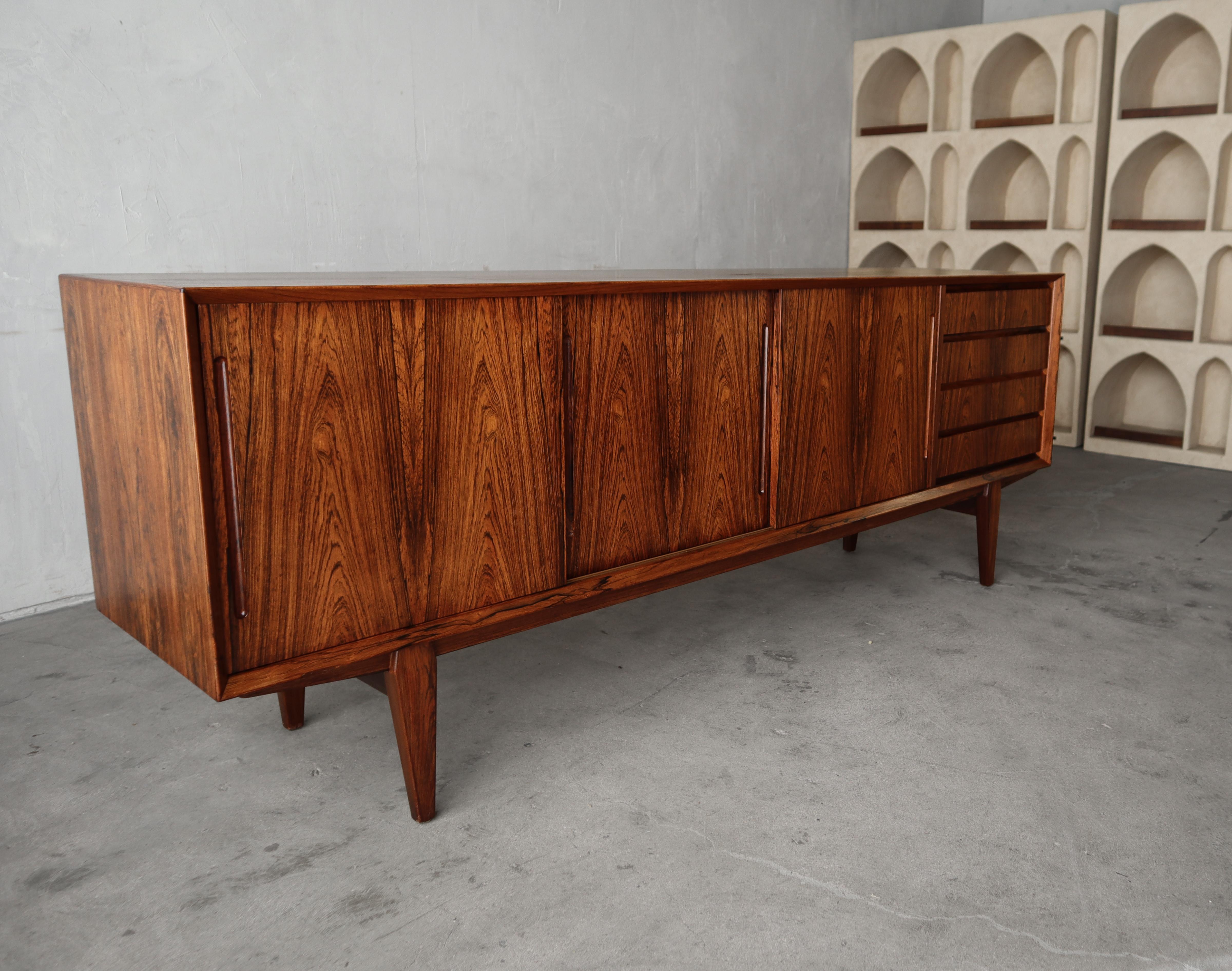 Mid-Century Modern Mid Century Danish Rosewood Credenza with Hutch by Poul Hundevad