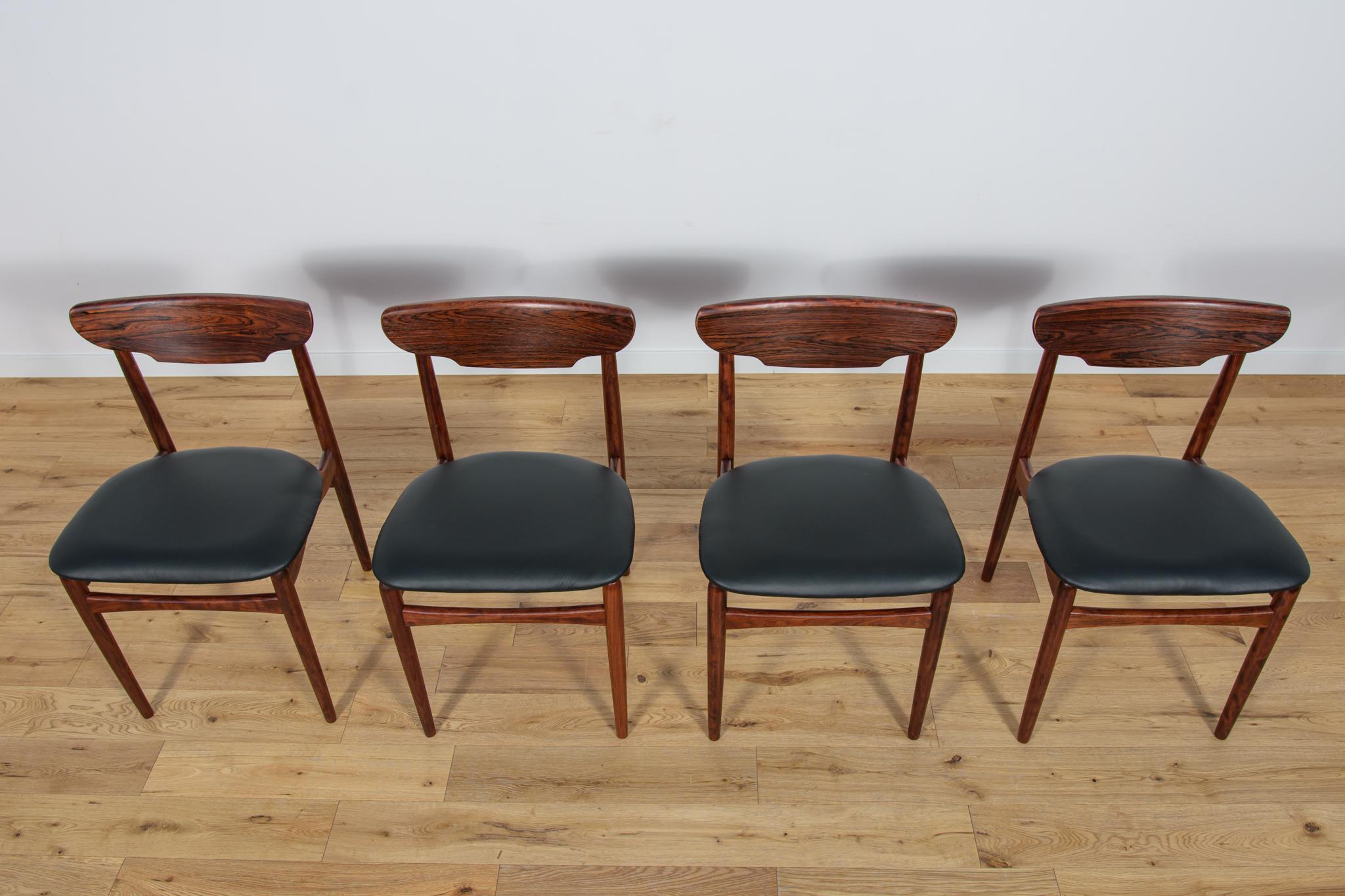 Mid-Century Modern Chaises de salle à manger danoises du milieu du siècle dernier, années 1960, lot de 4 en vente