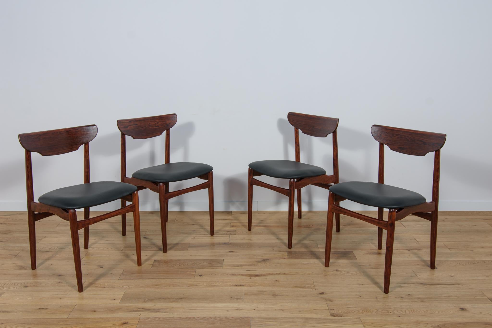 Woodwork Mid-Century Danish Rosewood Dining Chairs, 1960s, Set of 4 For Sale
