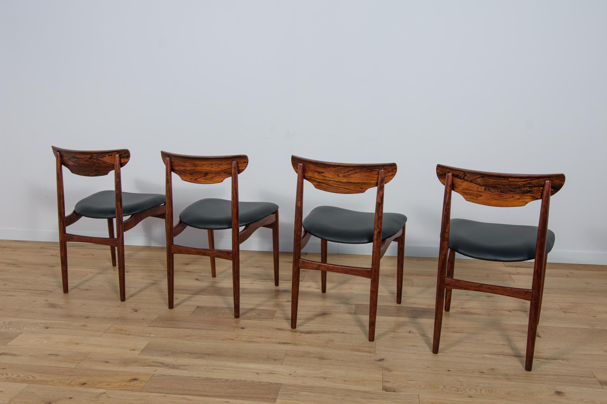 Chaises de salle à manger danoises du milieu du siècle dernier, années 1960, lot de 4 Excellent état - En vente à GNIEZNO, 30