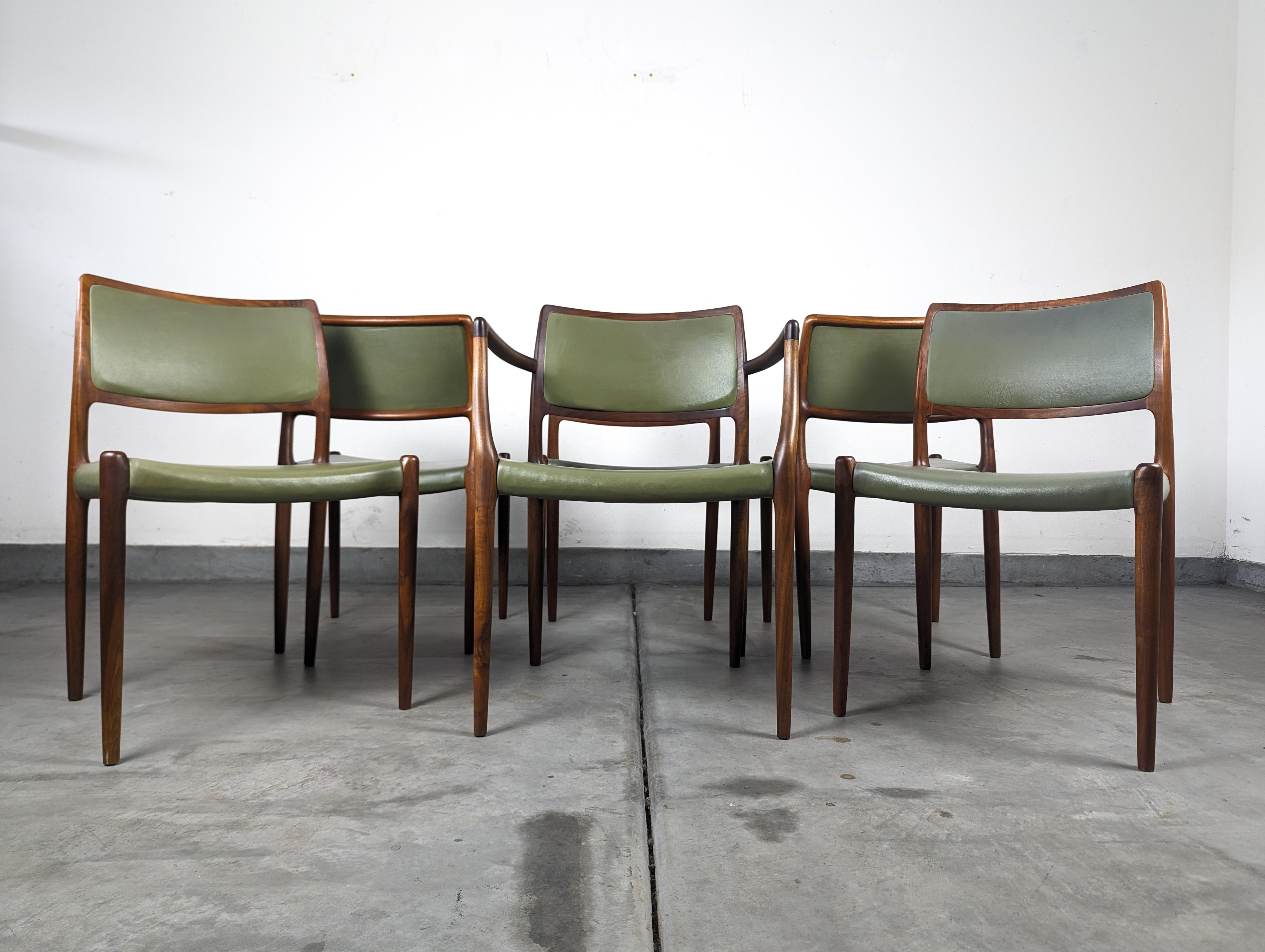 Scandinavian Modern Mid Century Danish Teak Dining Chairs, Model 80, Niels O. Moller - c1960s