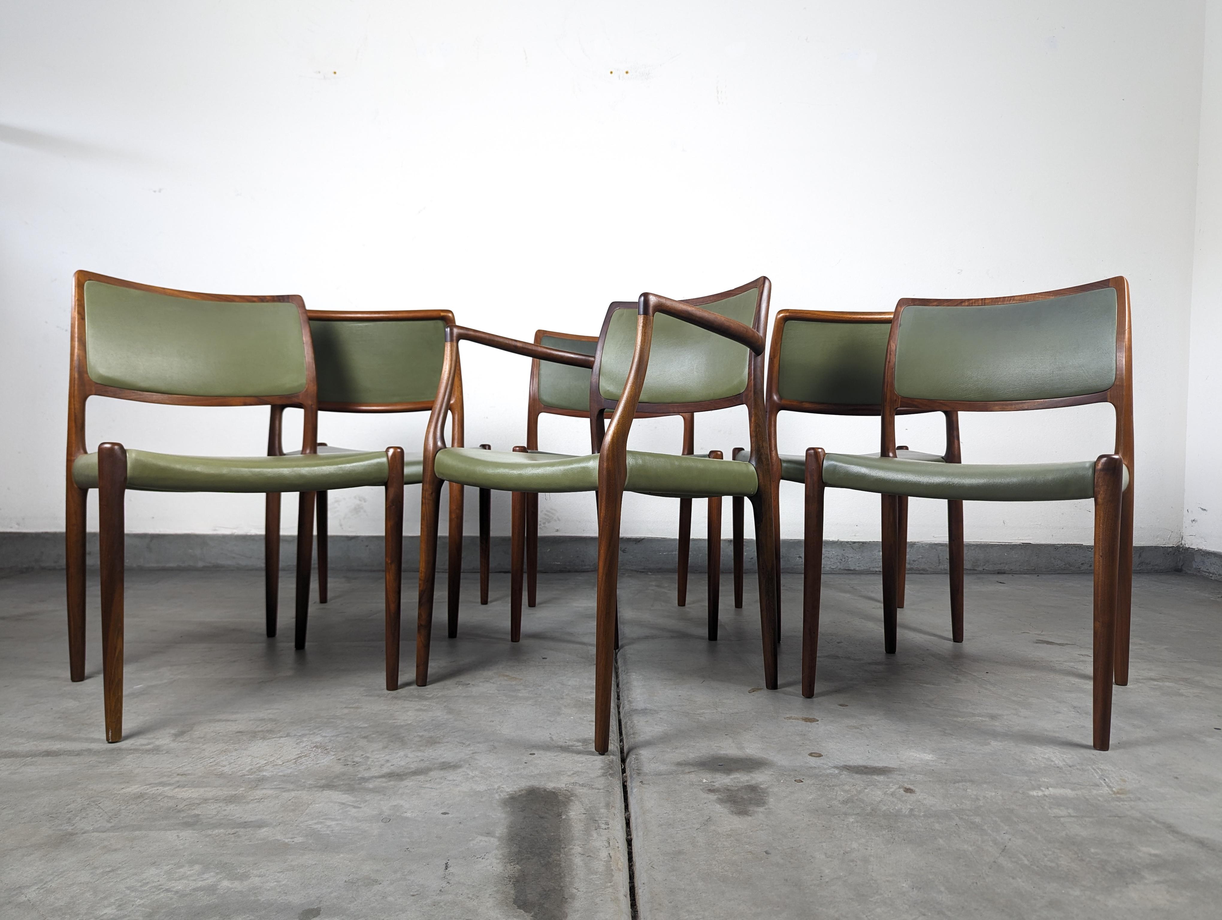 Mid Century Danish Teak Dining Chairs, Model 80, Niels O. Moller - c1960s In Good Condition In Chino Hills, CA