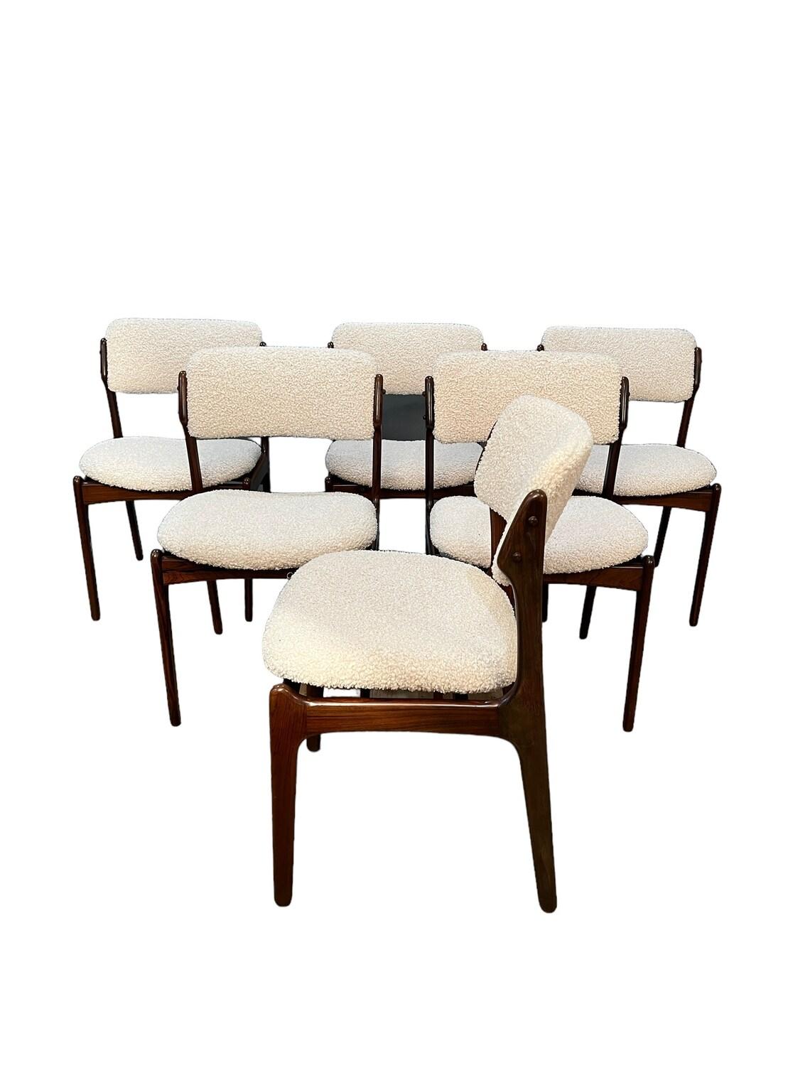 Mid Century danish Rosewood dining chairs set of 6 In Good Condition In Hudson, NY