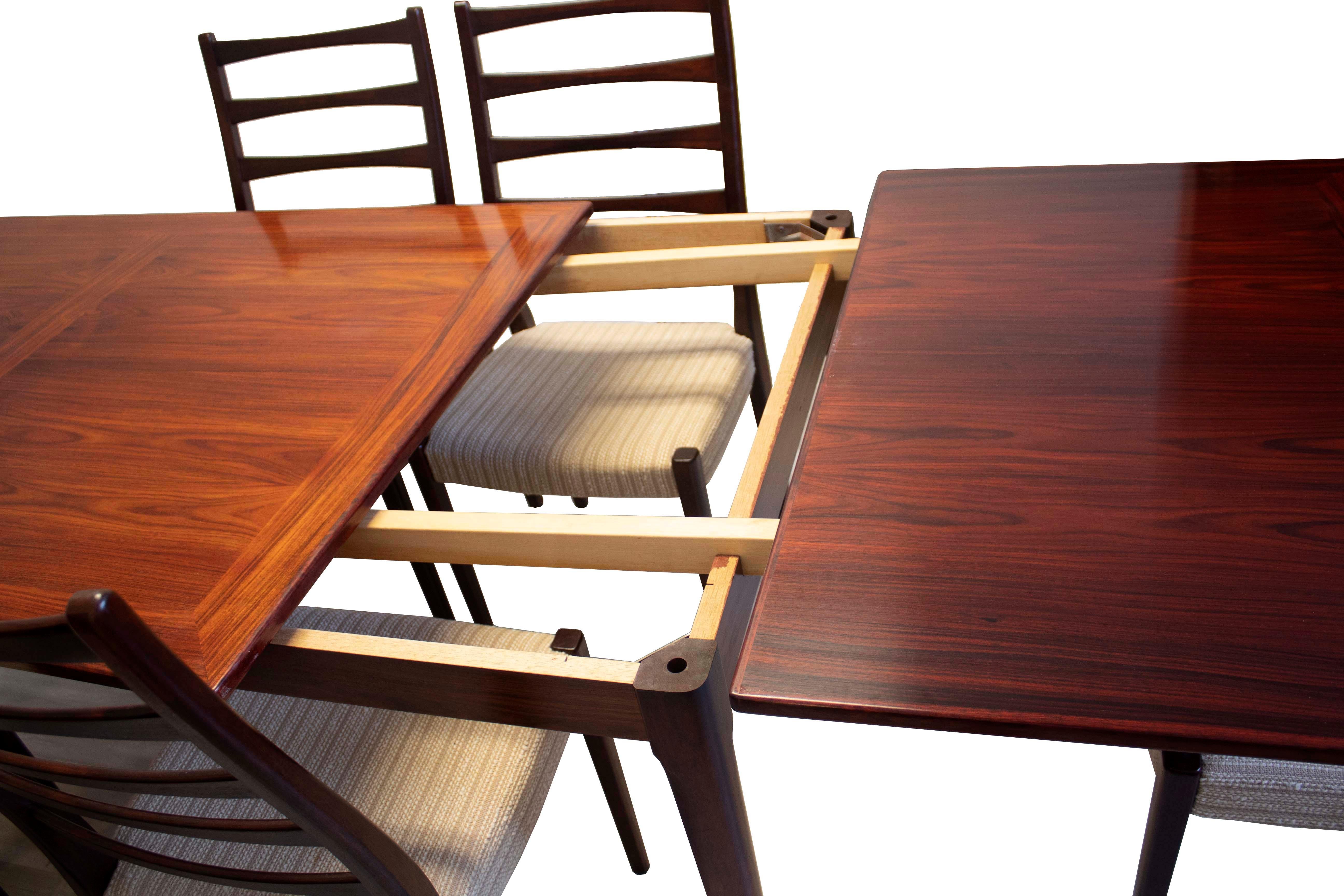 rosewood dining table 6 chairs