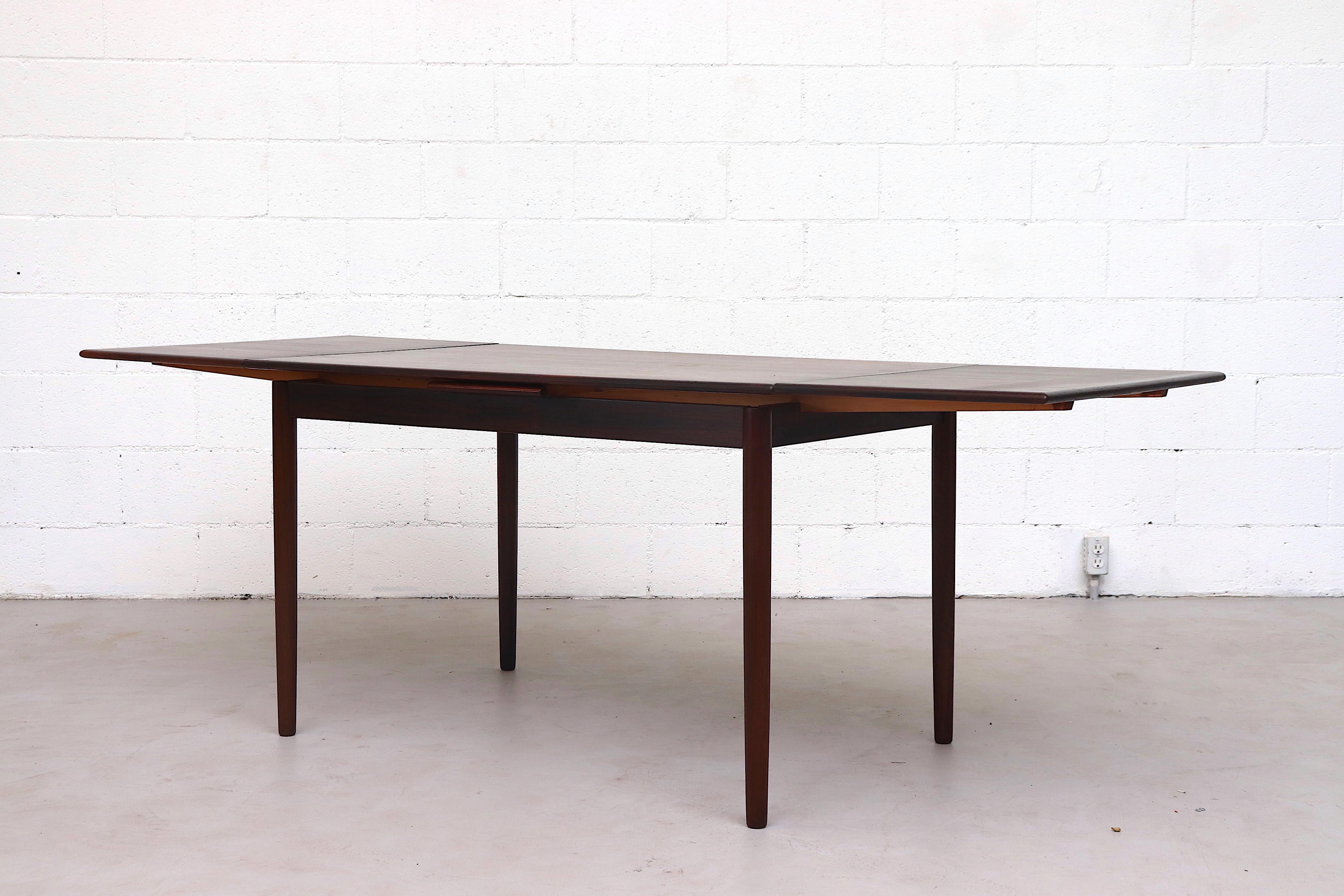 Late 20th Century Midcentury Danish Rosewood Dining Table with Leaves