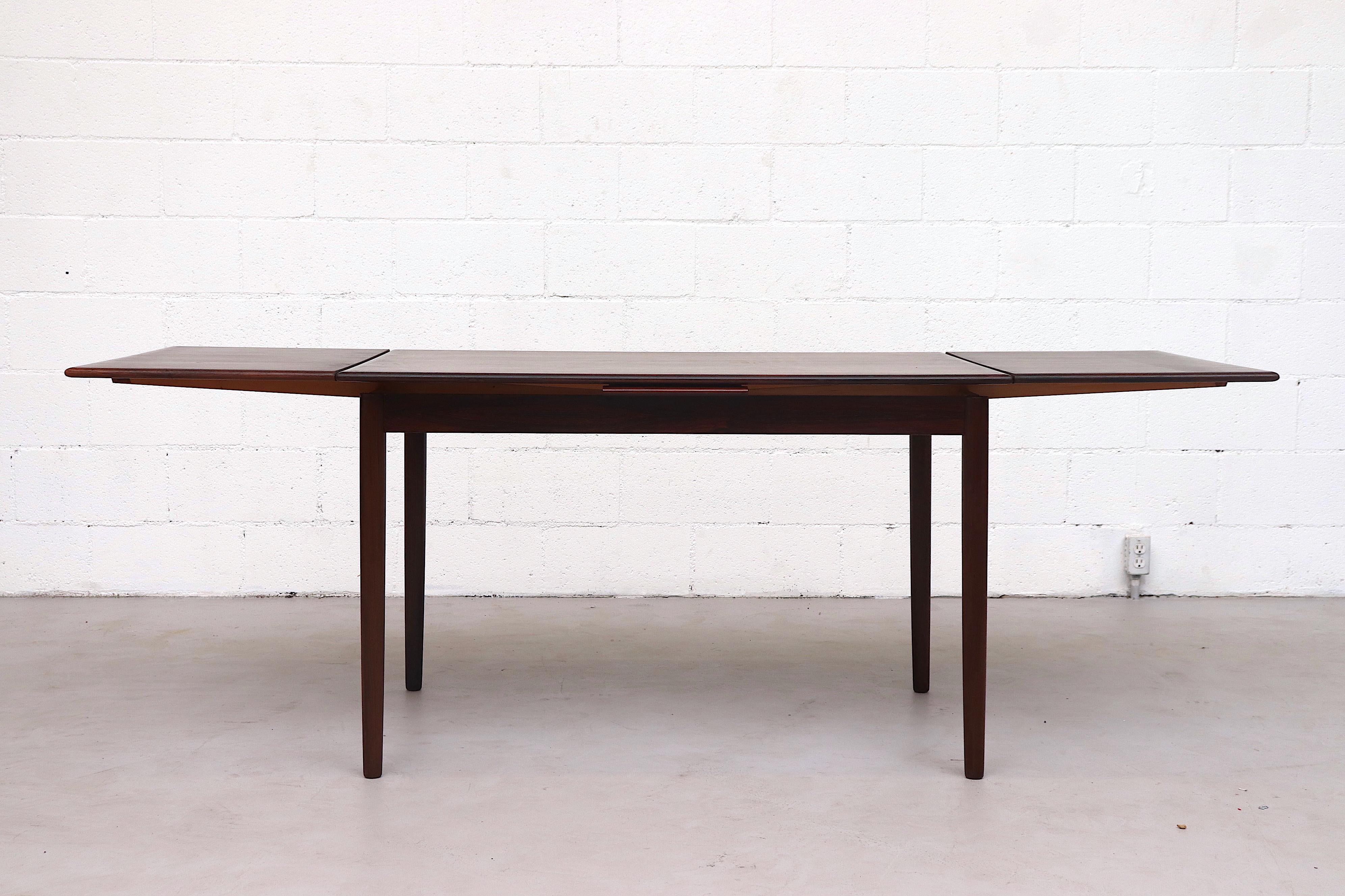 Midcentury Danish Rosewood Dining Table with Leaves 1