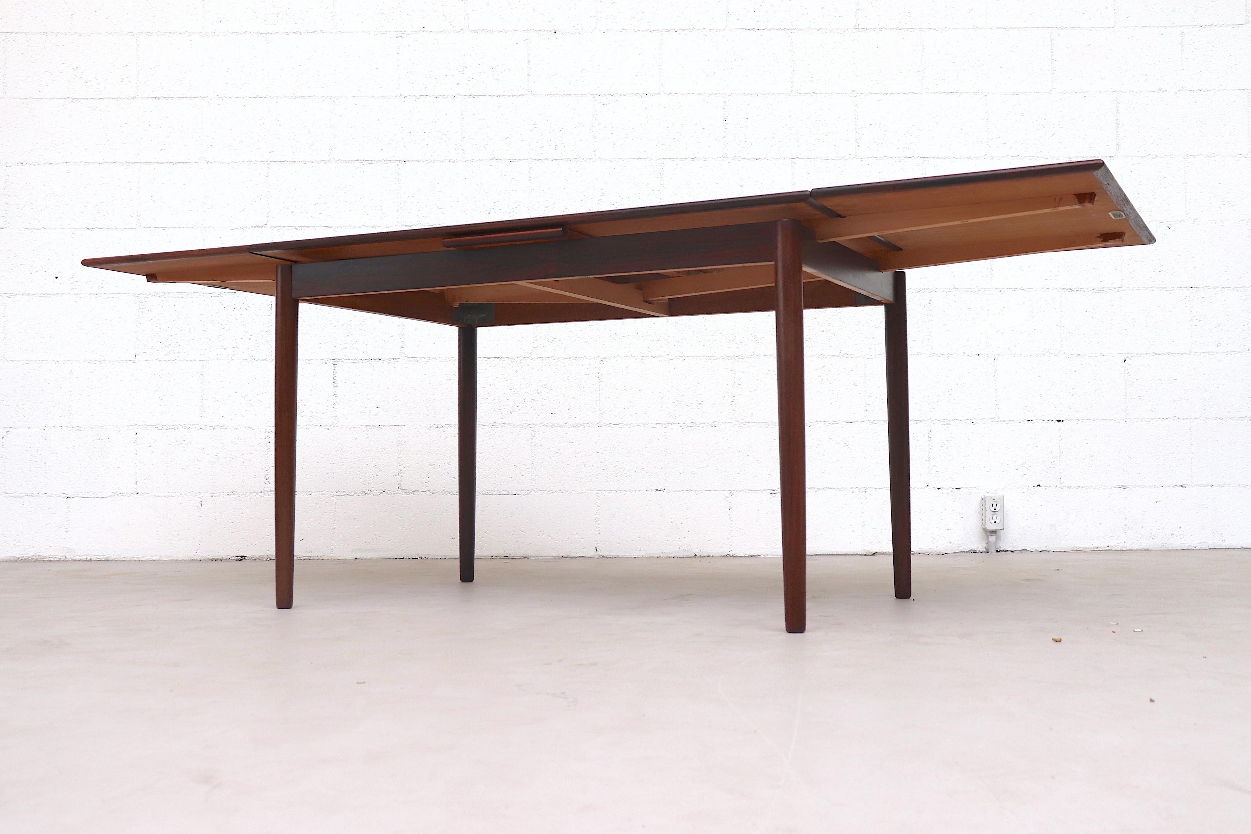 Midcentury Danish Rosewood Dining Table with Leaves 2