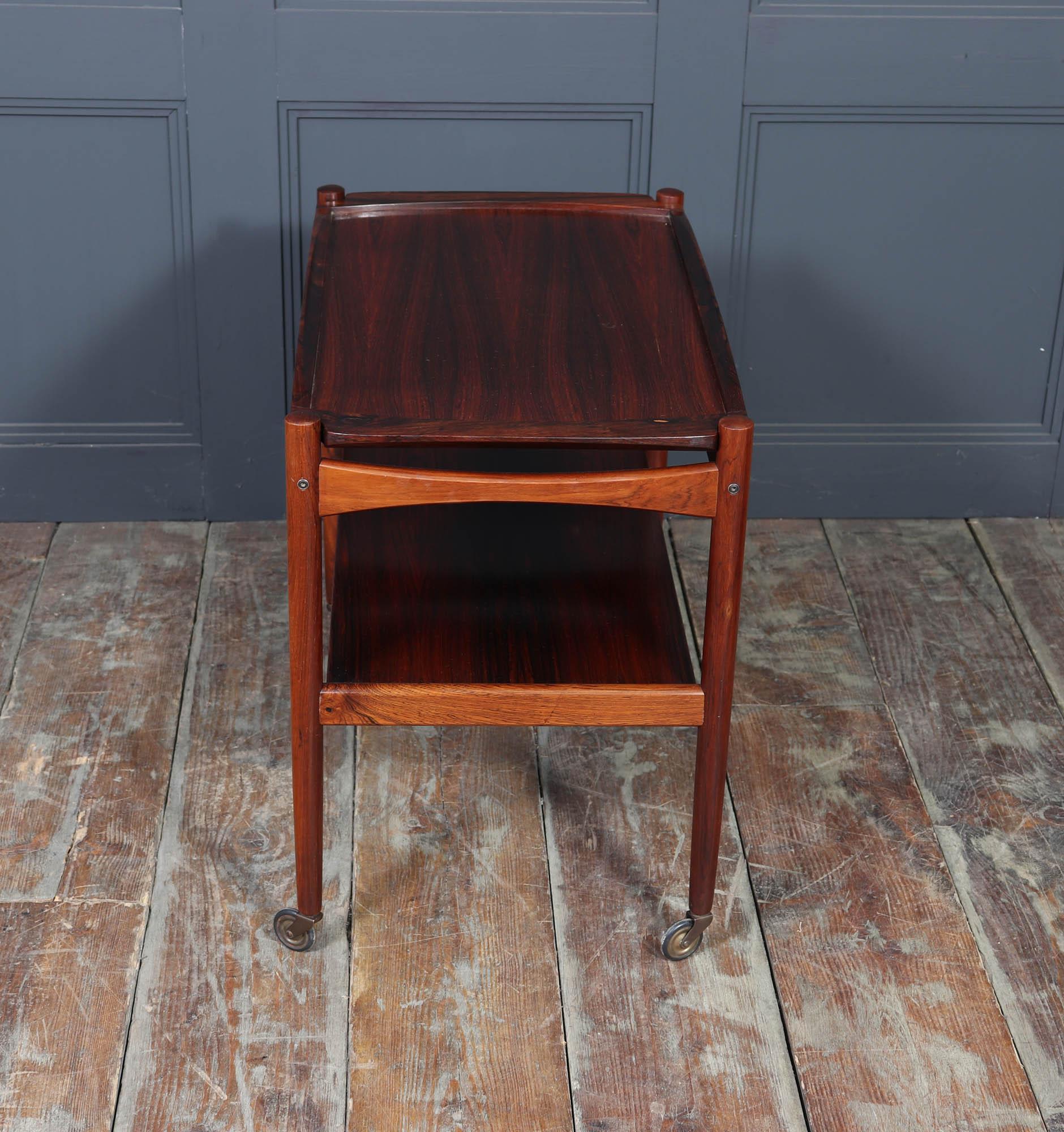 Mid-Century Danish Rosewood Drinks Trolley, 1960s For Sale 5