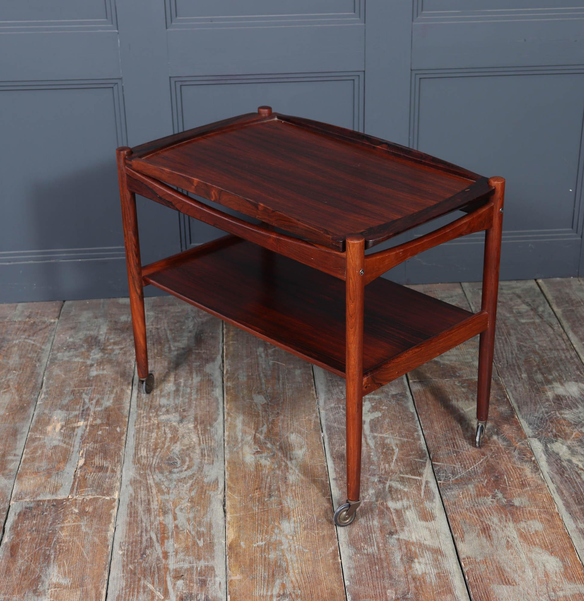 Mid-Century Danish Rosewood Drinks Trolley, 1960s For Sale 6
