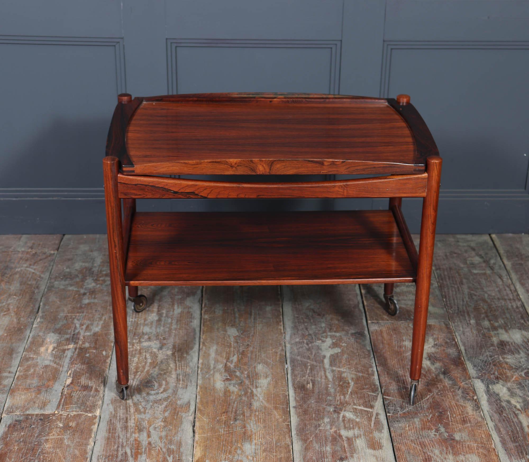 Mid-Century Danish Rosewood Drinks Trolley, 1960s For Sale 7