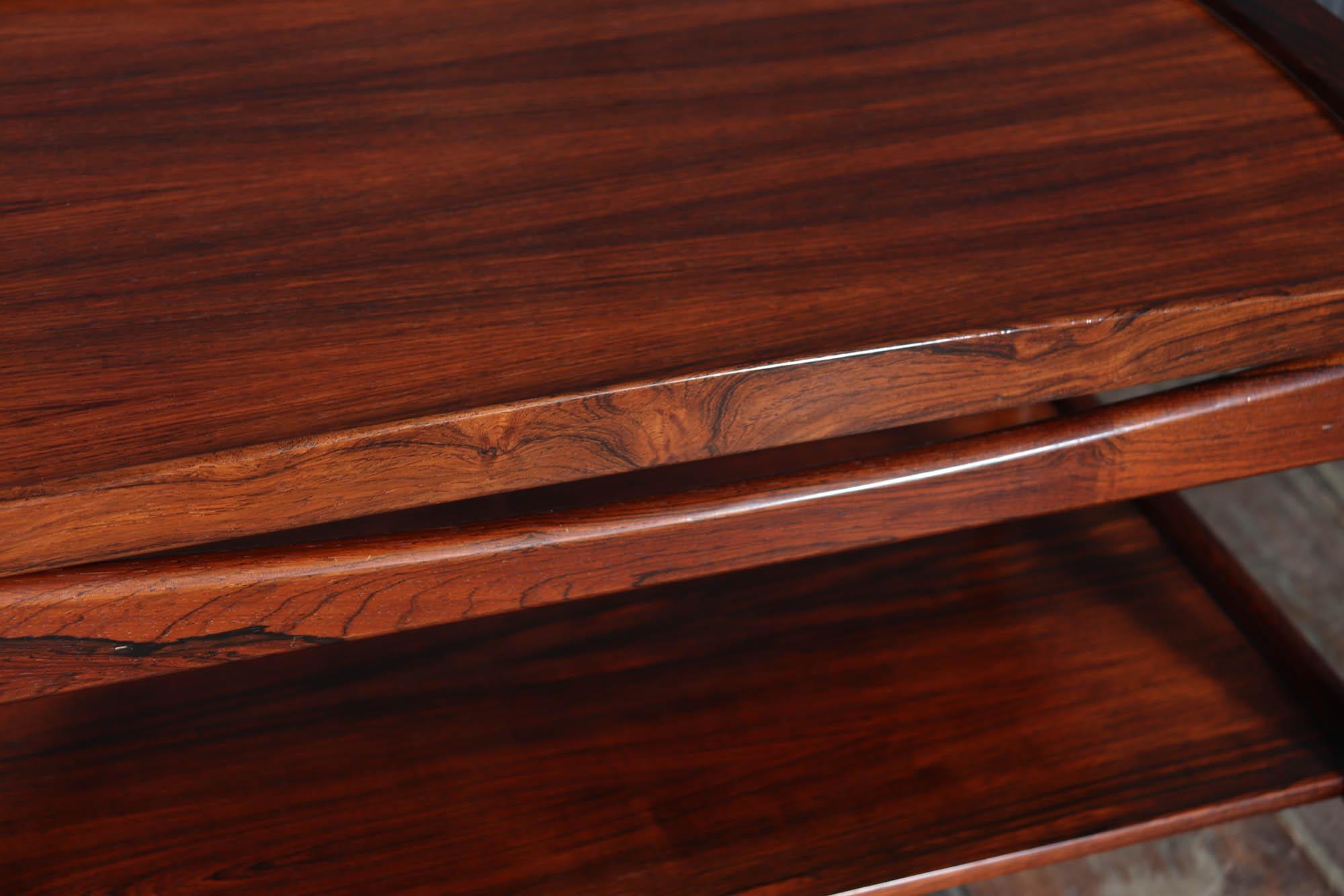 Mid-Century Danish Rosewood Drinks Trolley, 1960s For Sale 8