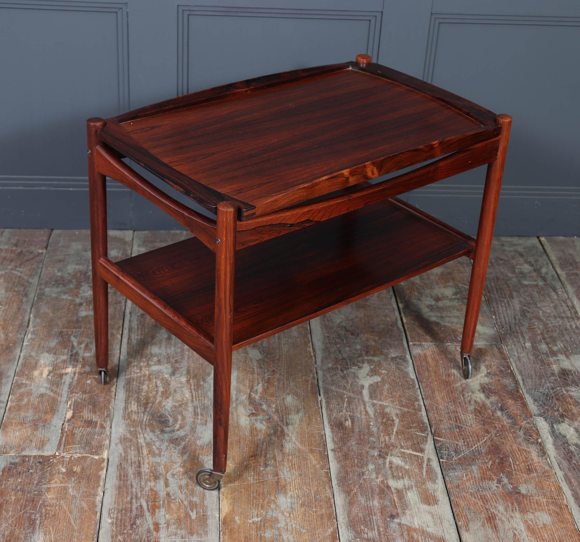 Mid-Century Danish Rosewood Drinks Trolley, 1960s For Sale 9