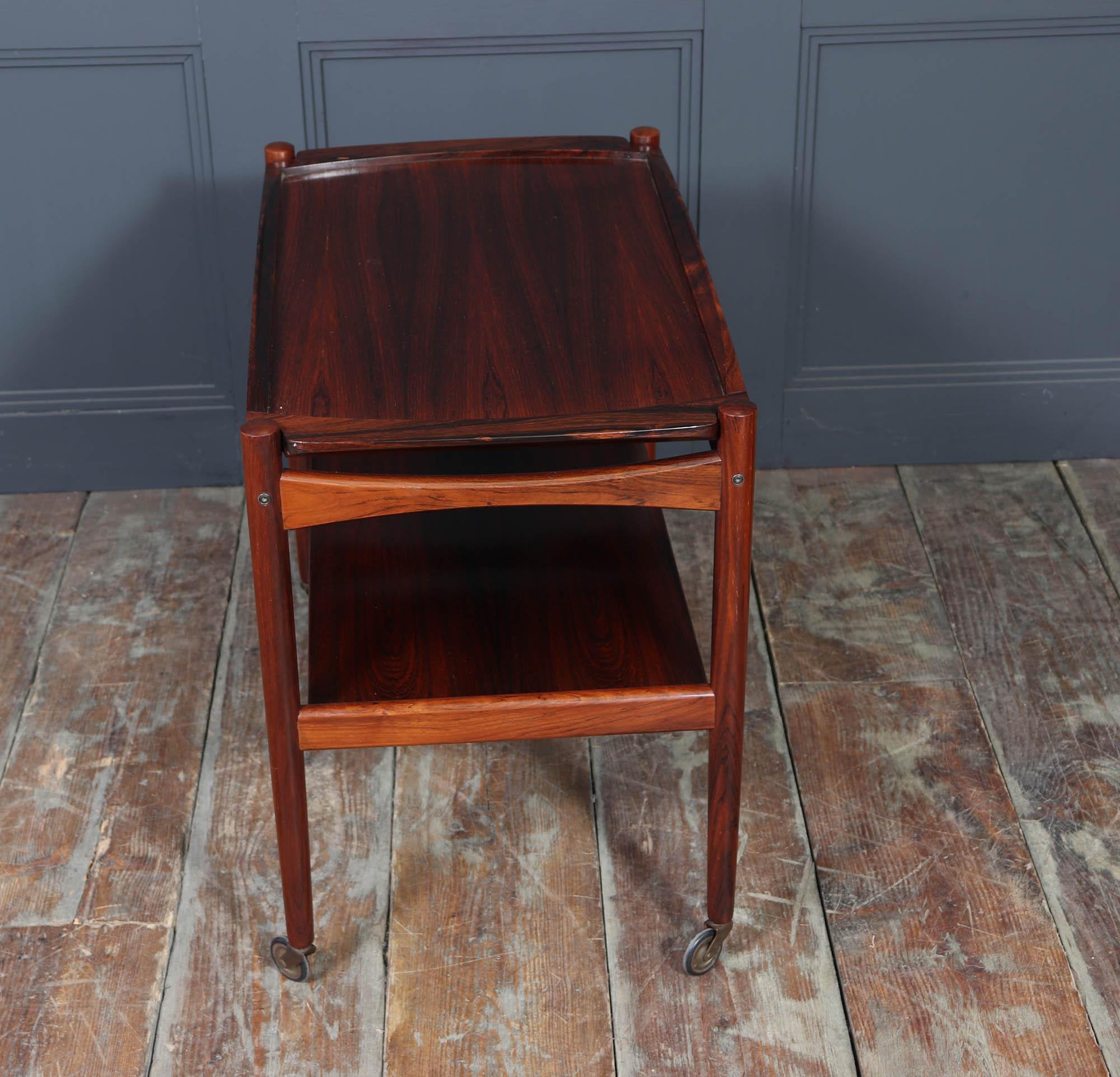 Mid-Century Danish Rosewood Drinks Trolley, 1960s For Sale 10