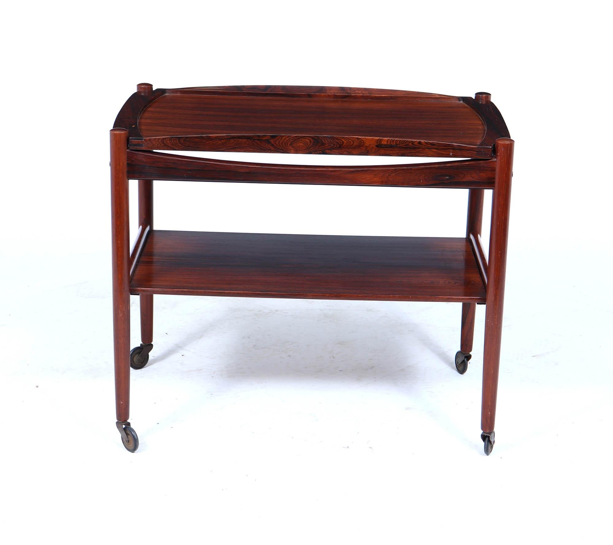 Mid-Century Modern Mid-Century Danish Rosewood Drinks Trolley, 1960s For Sale