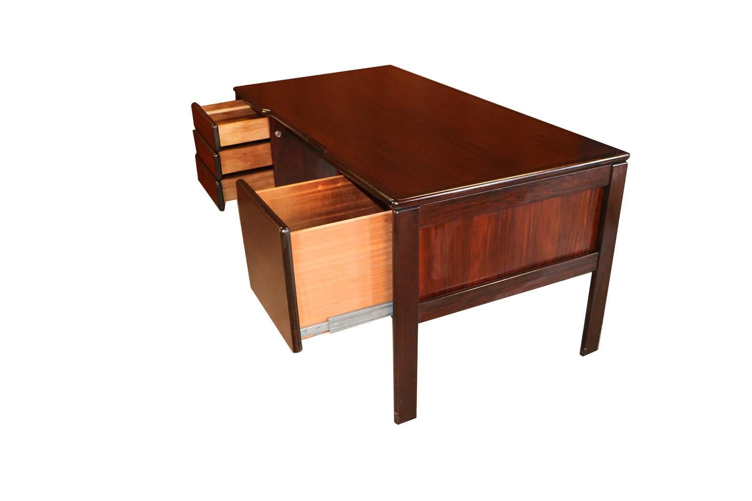 Midcentury Danish Rosewood Executive Desk by Bornholm In Good Condition In Baltimore, MD